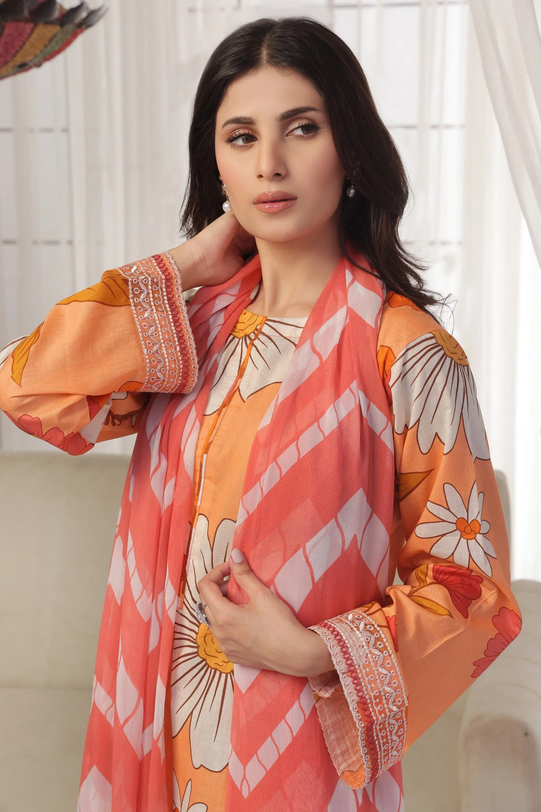 Midnight Murmurs By Feathers Lawn Suit-TAWNY-FT485 - Image 5
