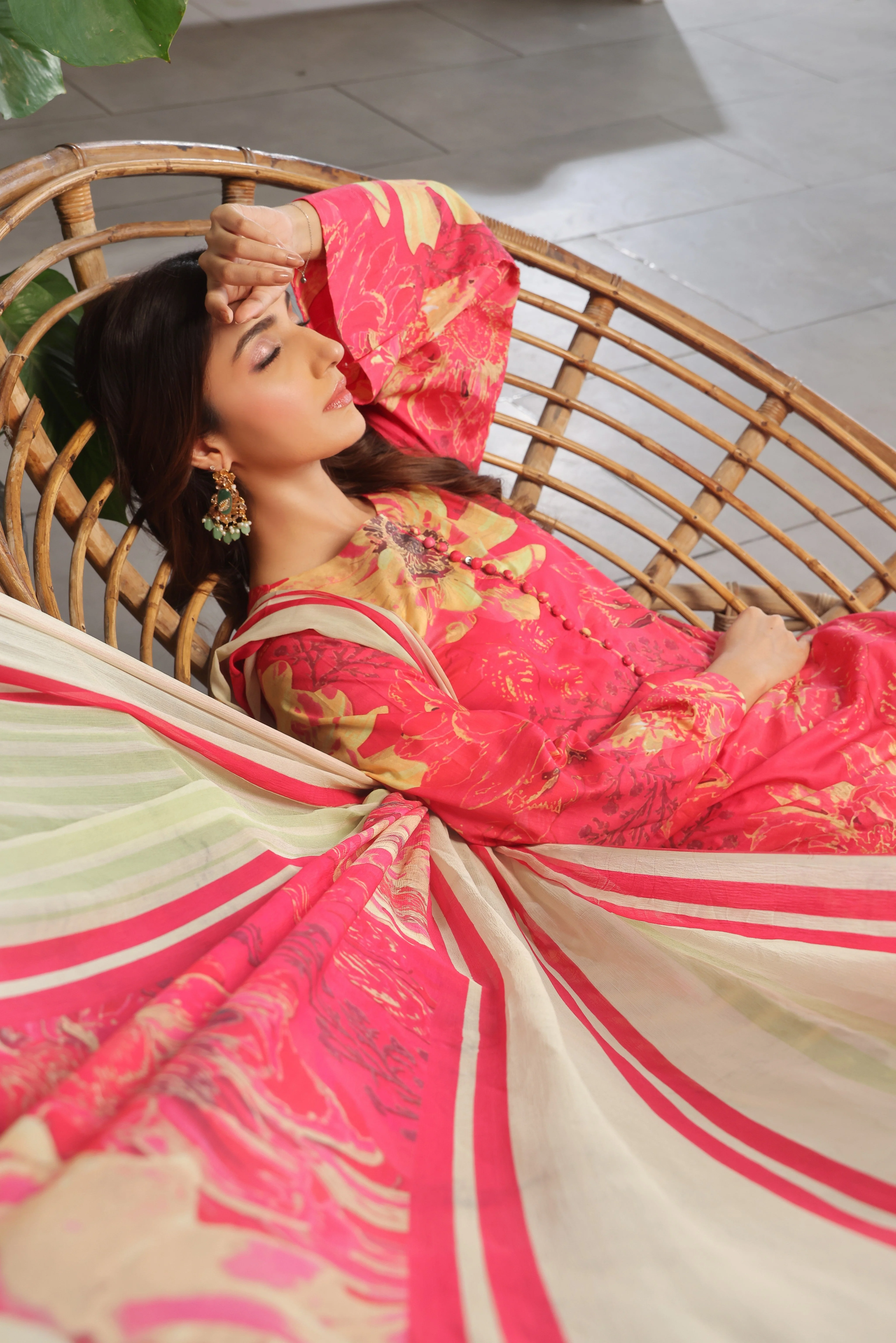 Whisper Winds By Feathers Unstitched 3 Piece Lawn Suit-ROZBERRY-FT491 - Image 4