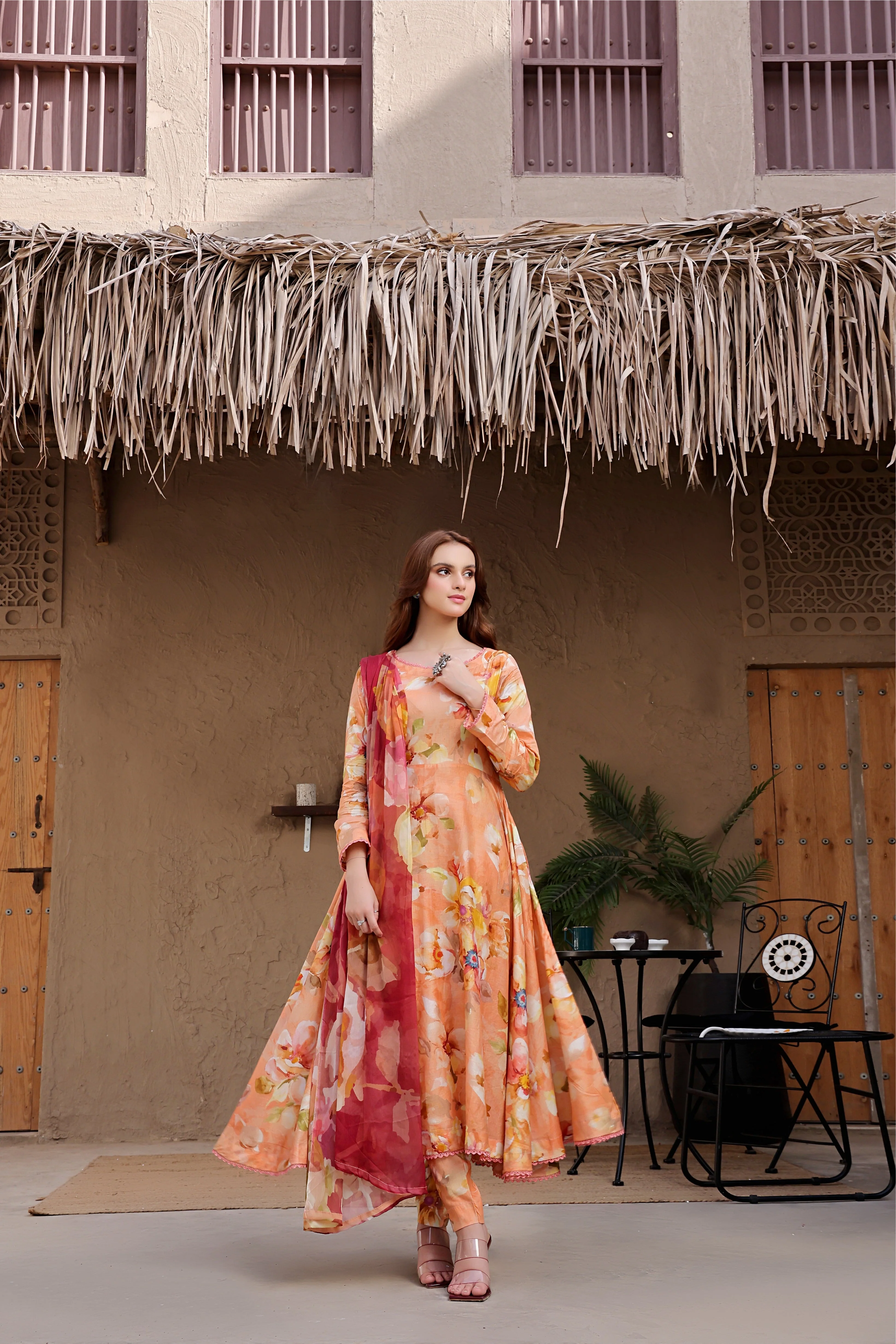 Feathers Unstitched 3 Piece Summer Collection-GARDENIA-FT402 - Image 3