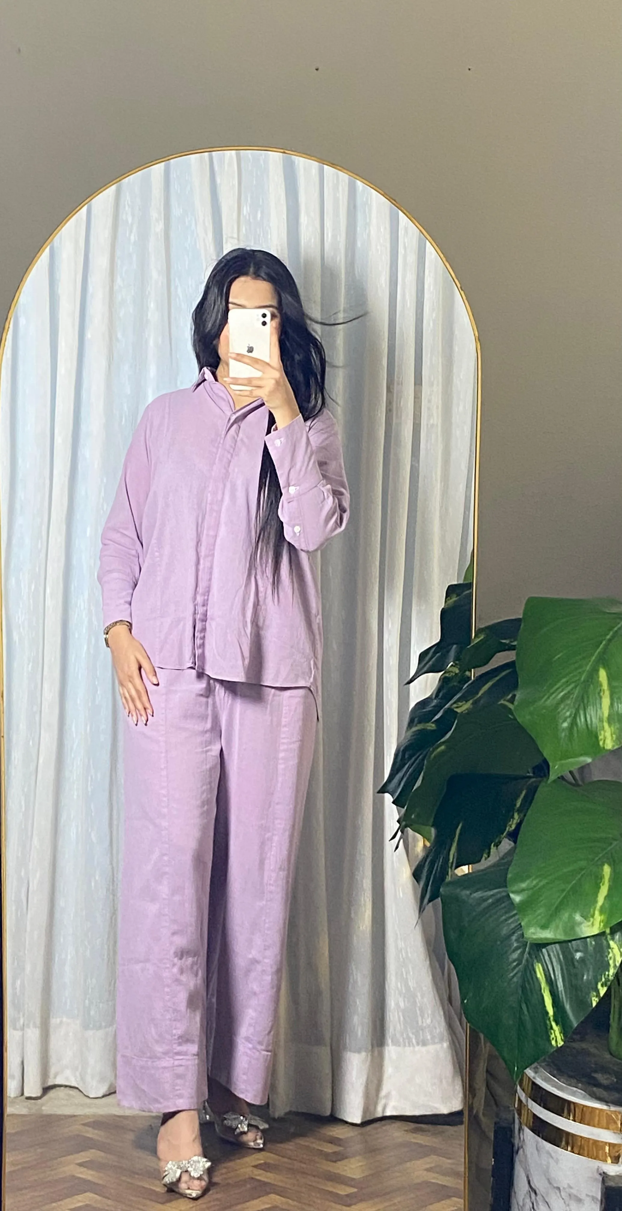 Urban Cut Garment Dyed Cotton Lavender Co-Ord Set - Image 4