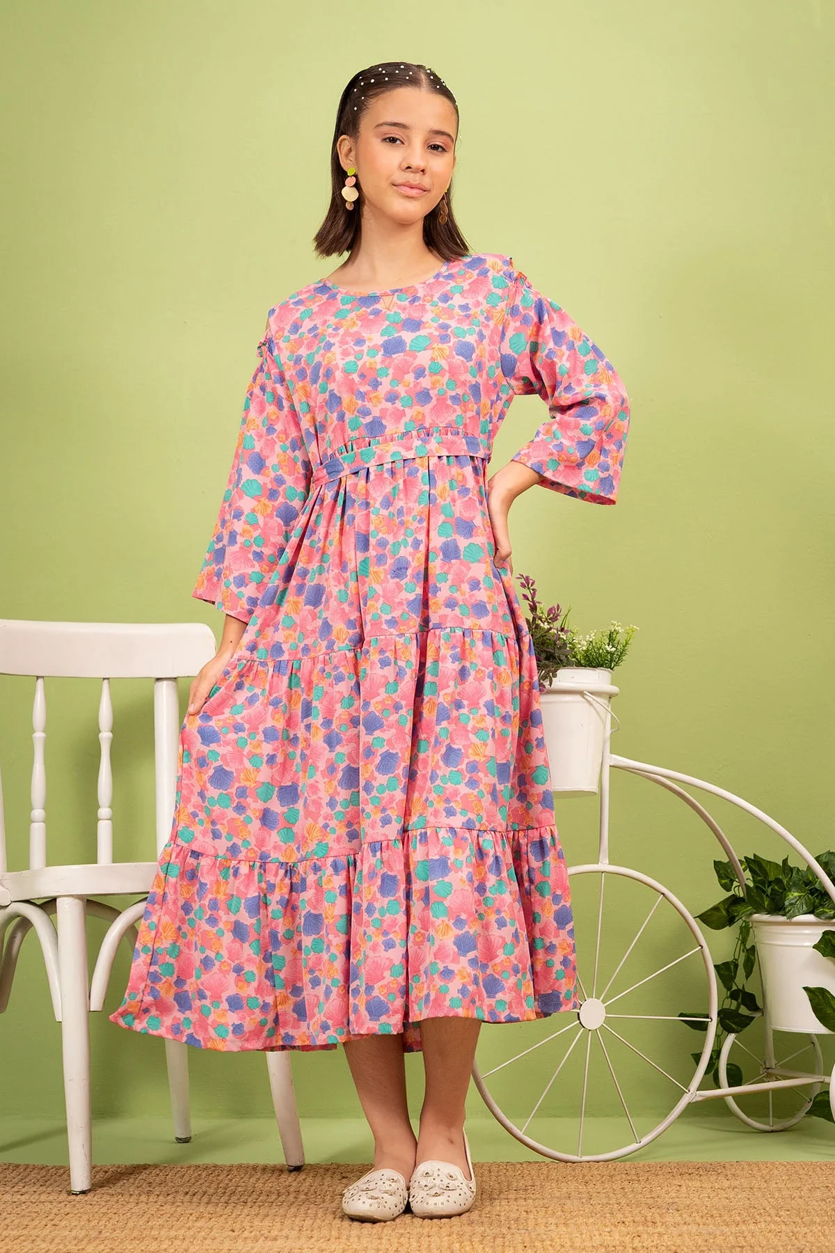 Ochre Clothing Georgette Printed Dress