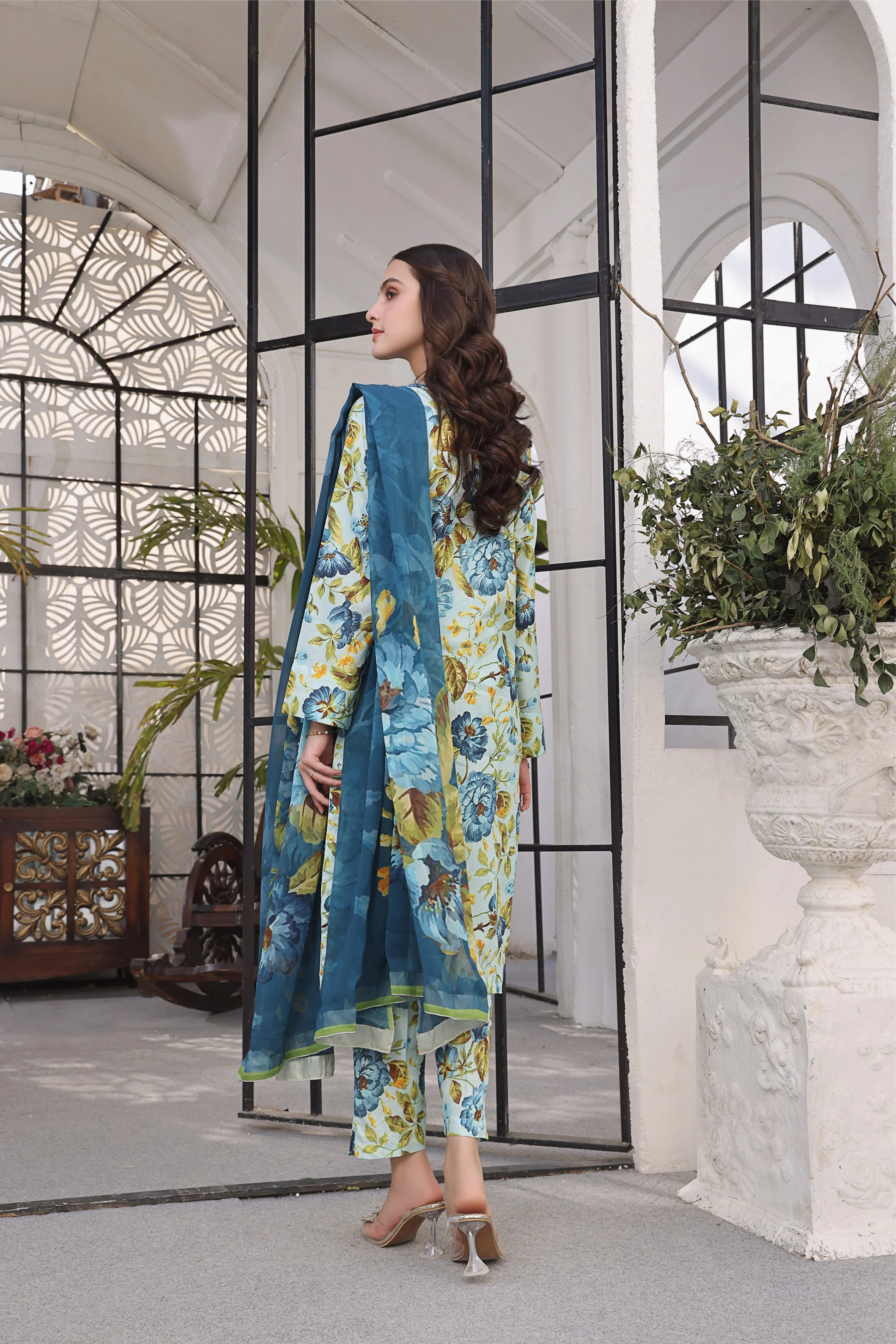 Feathers Unstitched 3 Piece Summer Collection-GILLY-FT357 - Image 3