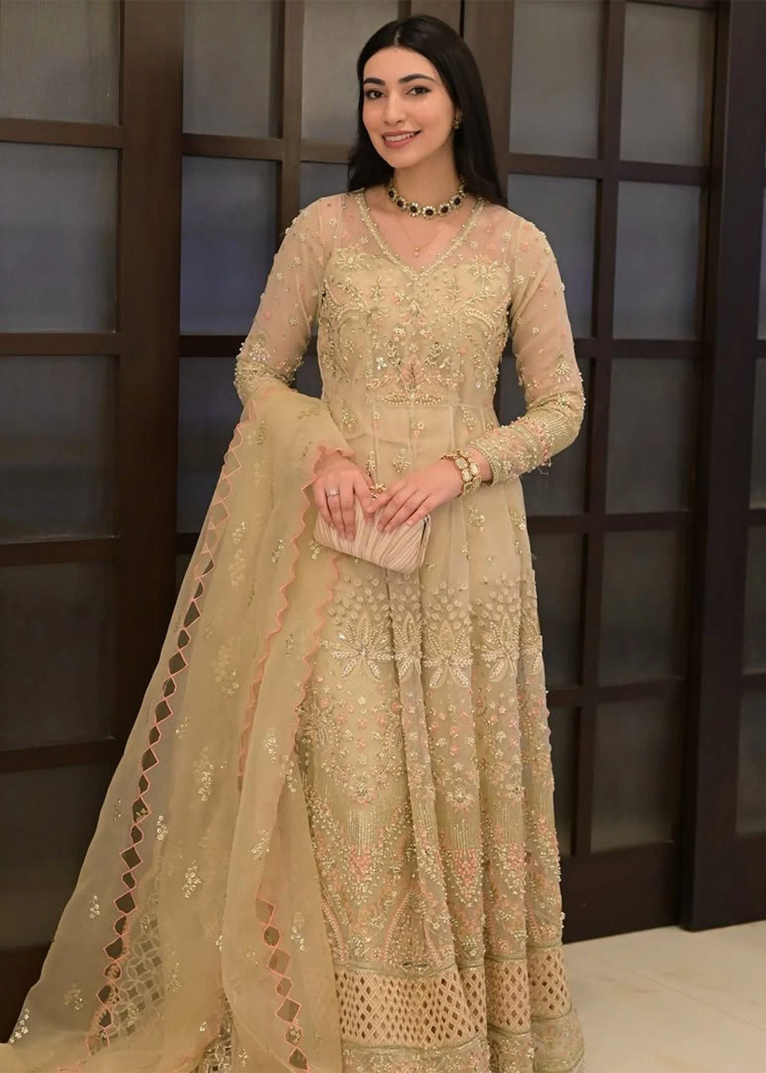 Sardinia Unstitched 3 Piece Formals Collection-Golden Whisper - Amina Sultan