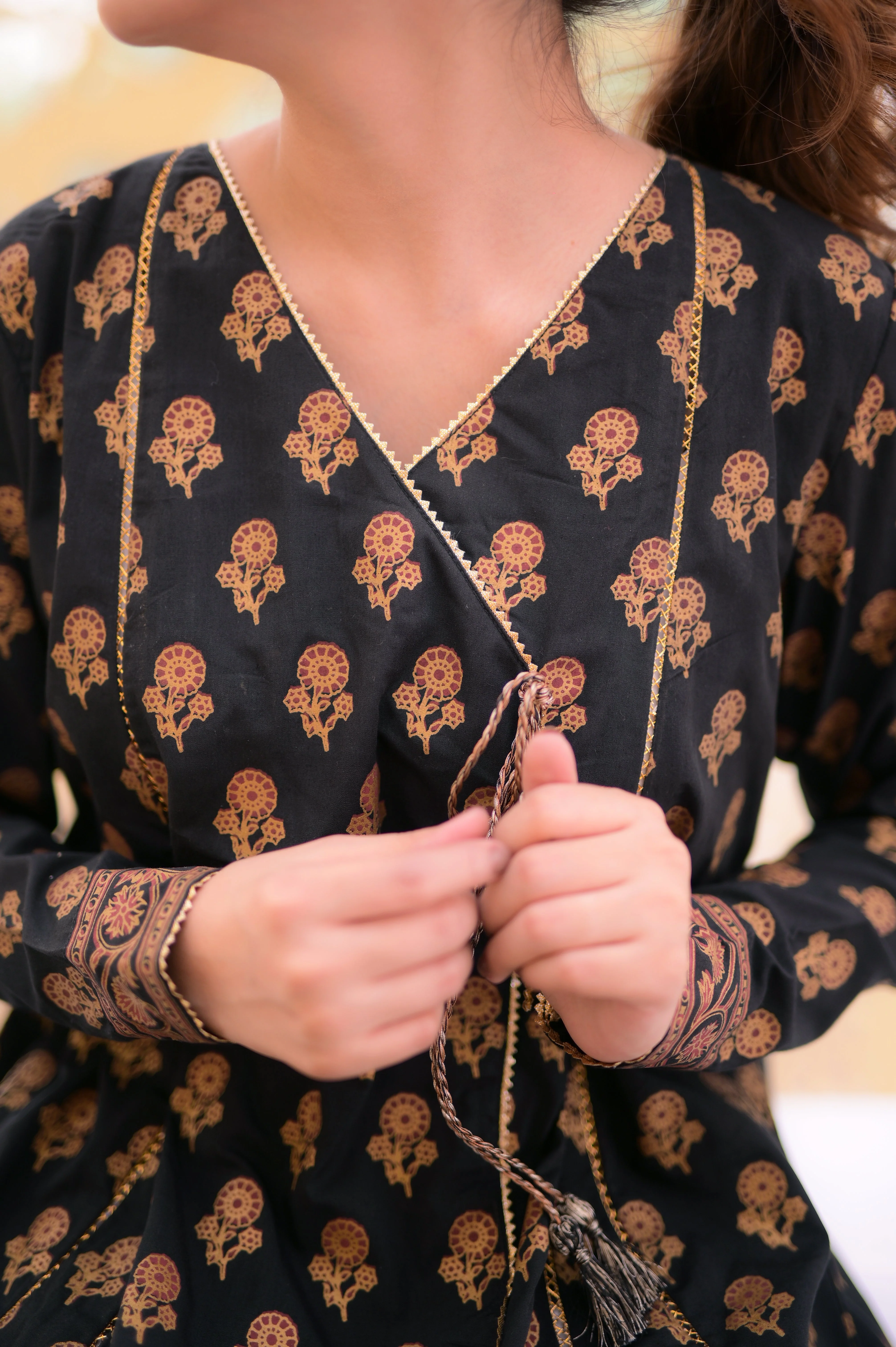 Tehzeeb Threads Winter Vol-1 Graceful Angrakha | Stitched - 1 Piece | Dress - Image 5