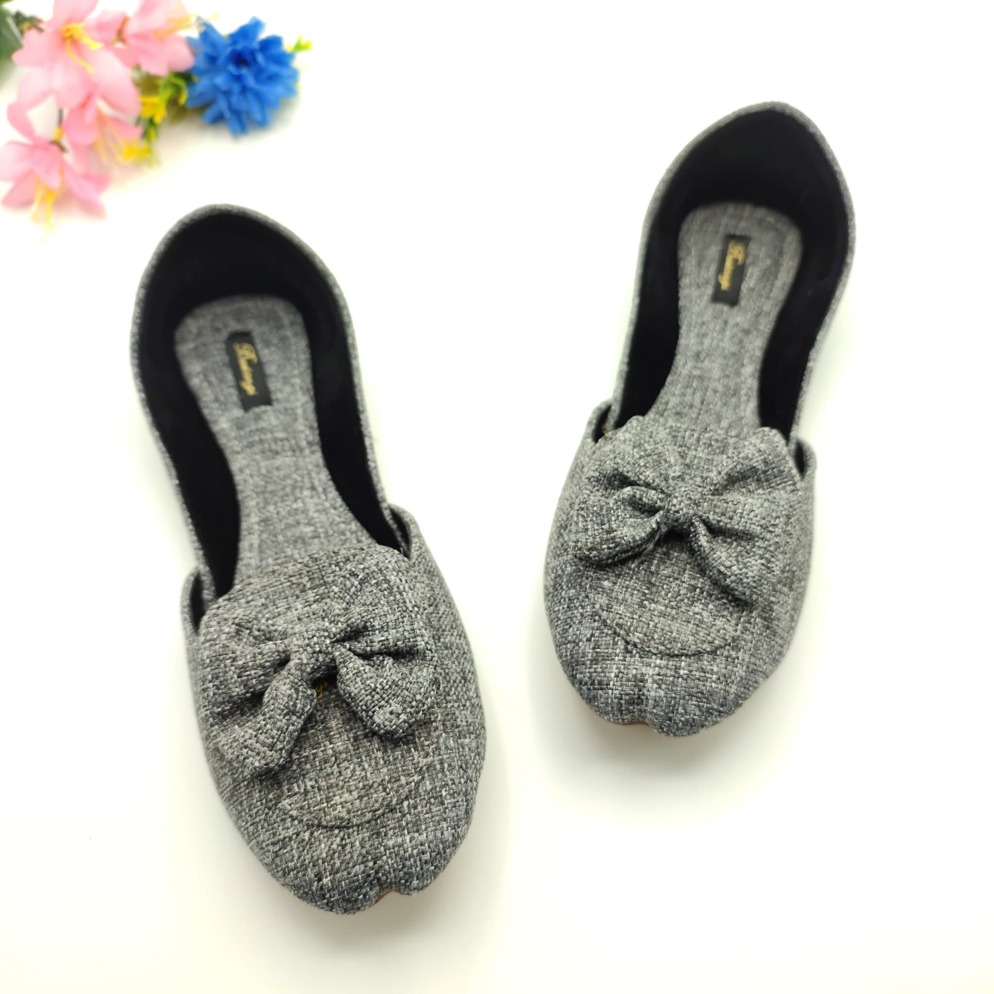 Bustangi Gray Bow Loafers - Image 2