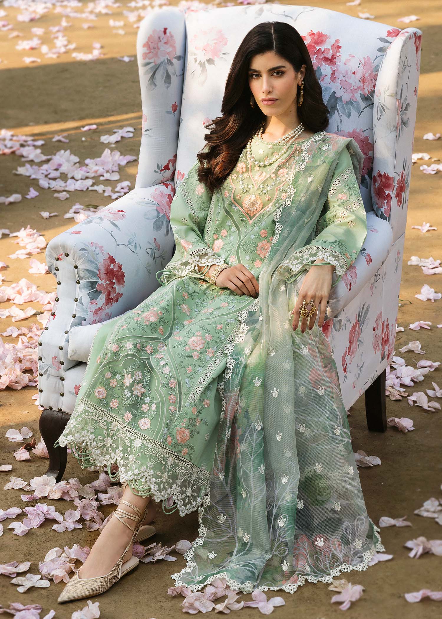 Sardinia Unstitched 3 Piece Lawn Collection-Green Allure - Image 3