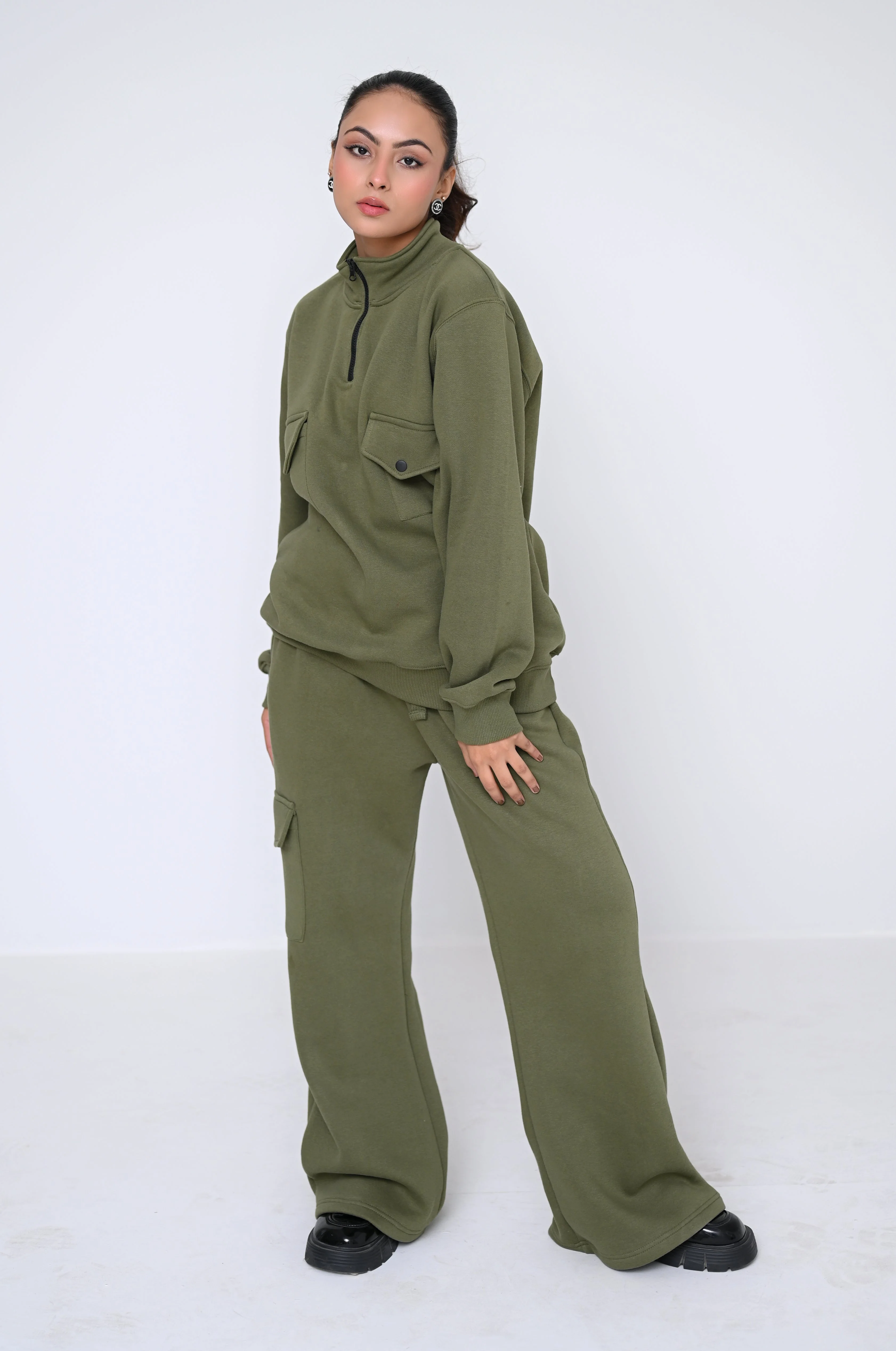 Winter Women Core By Suitsu Stitched Western Suit-GreenWave