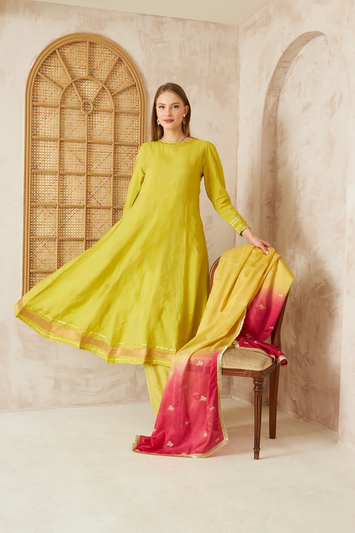 Dhaga Stitched 3 Piece Formals Suit-Gul - Image 5