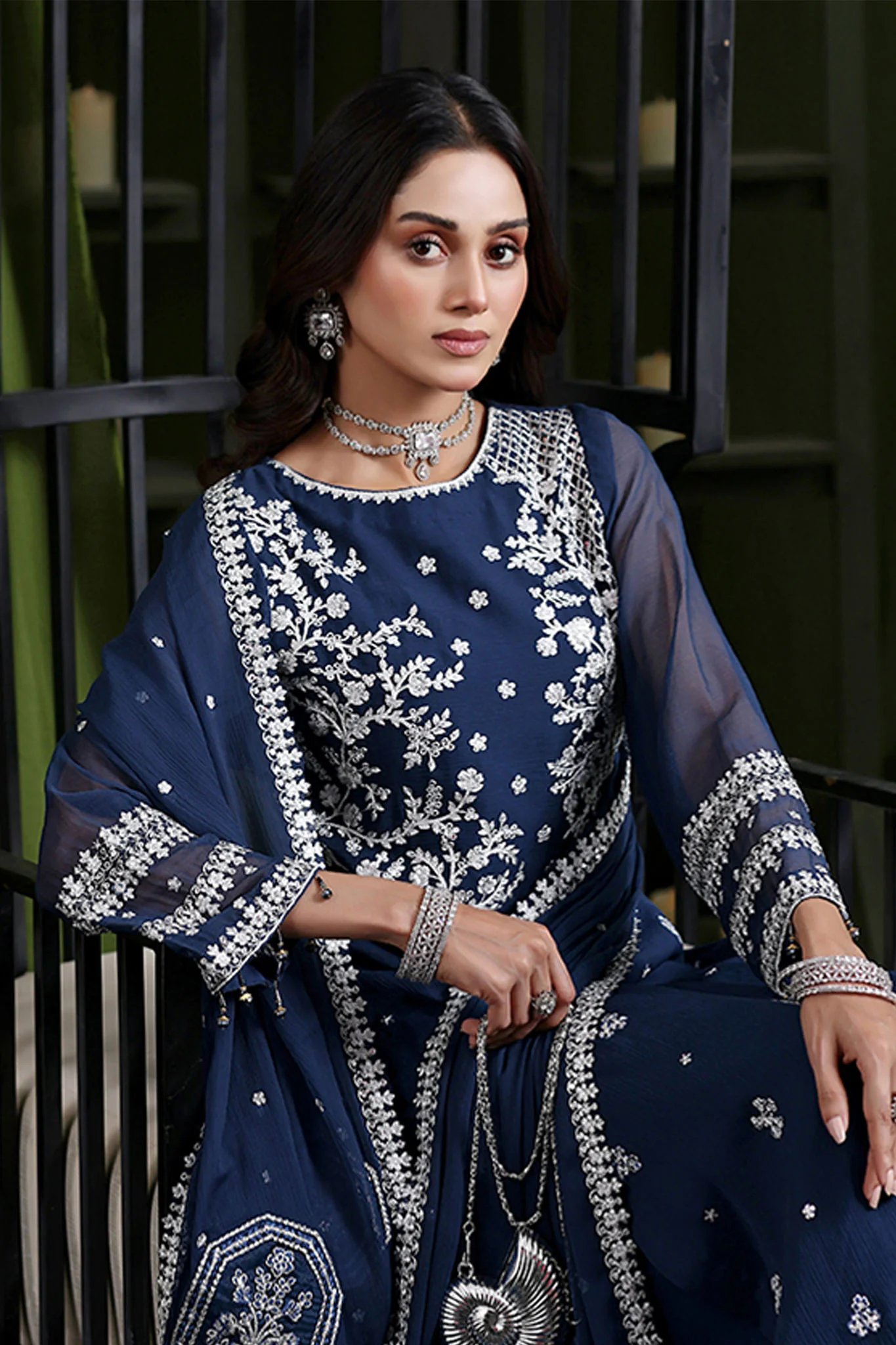 Gulaal By Soghat Unstitched 3 Piece Luxury Emb Chiffon Suit-GSC-01 - Image 2