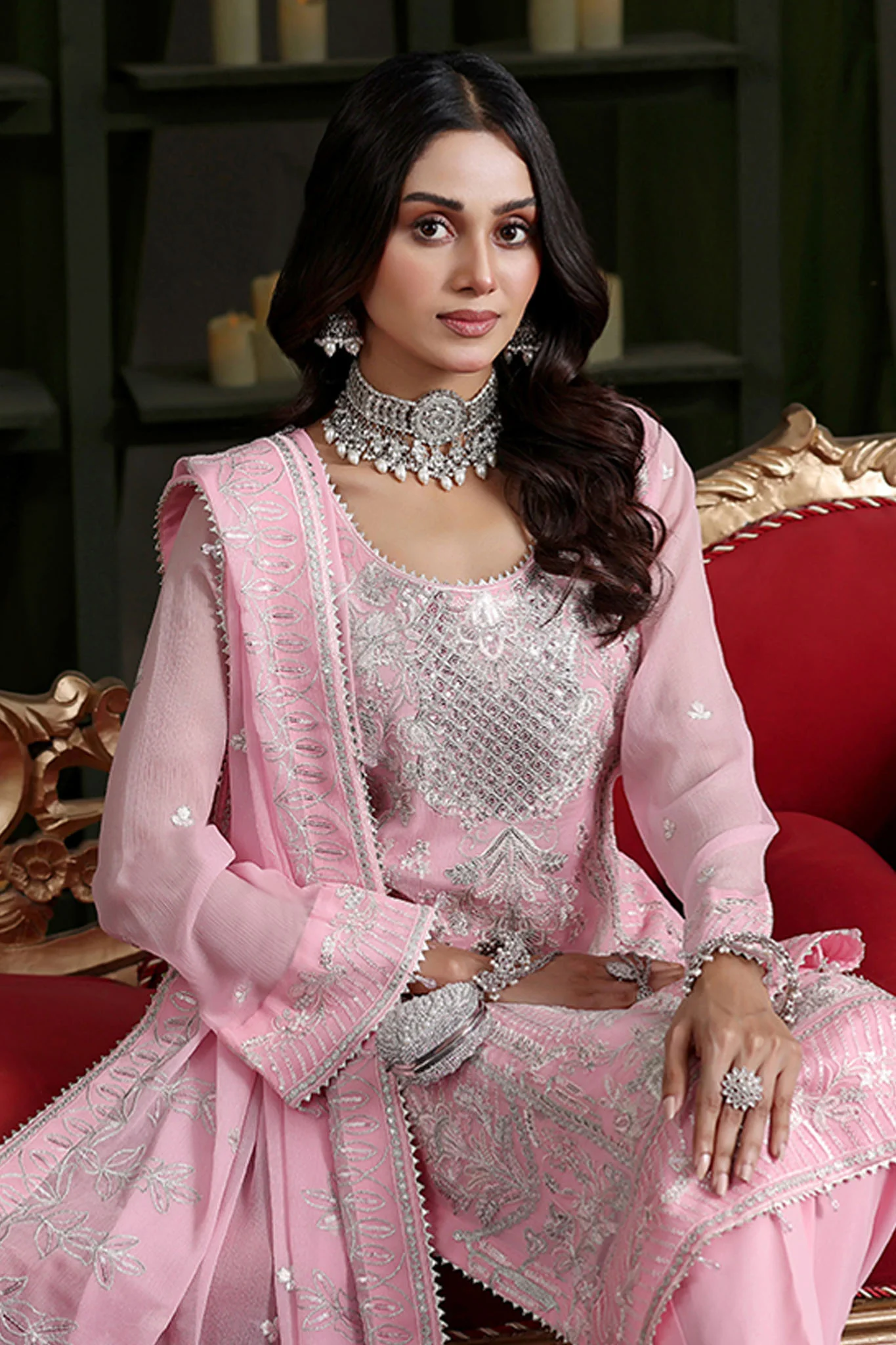 Gulaal By Soghat Unstitched 3 Piece Luxury Emb Chiffon Suit-GSC-06 - Image 5