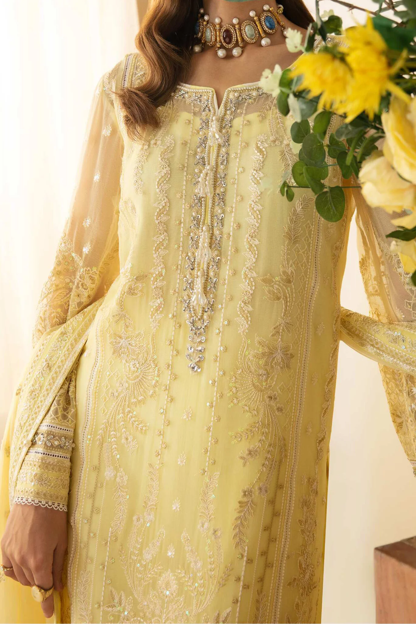 Gulaal Unstitched 3 Piece Luxury Formals Chiffon Suit-07-Estrella - Image 2