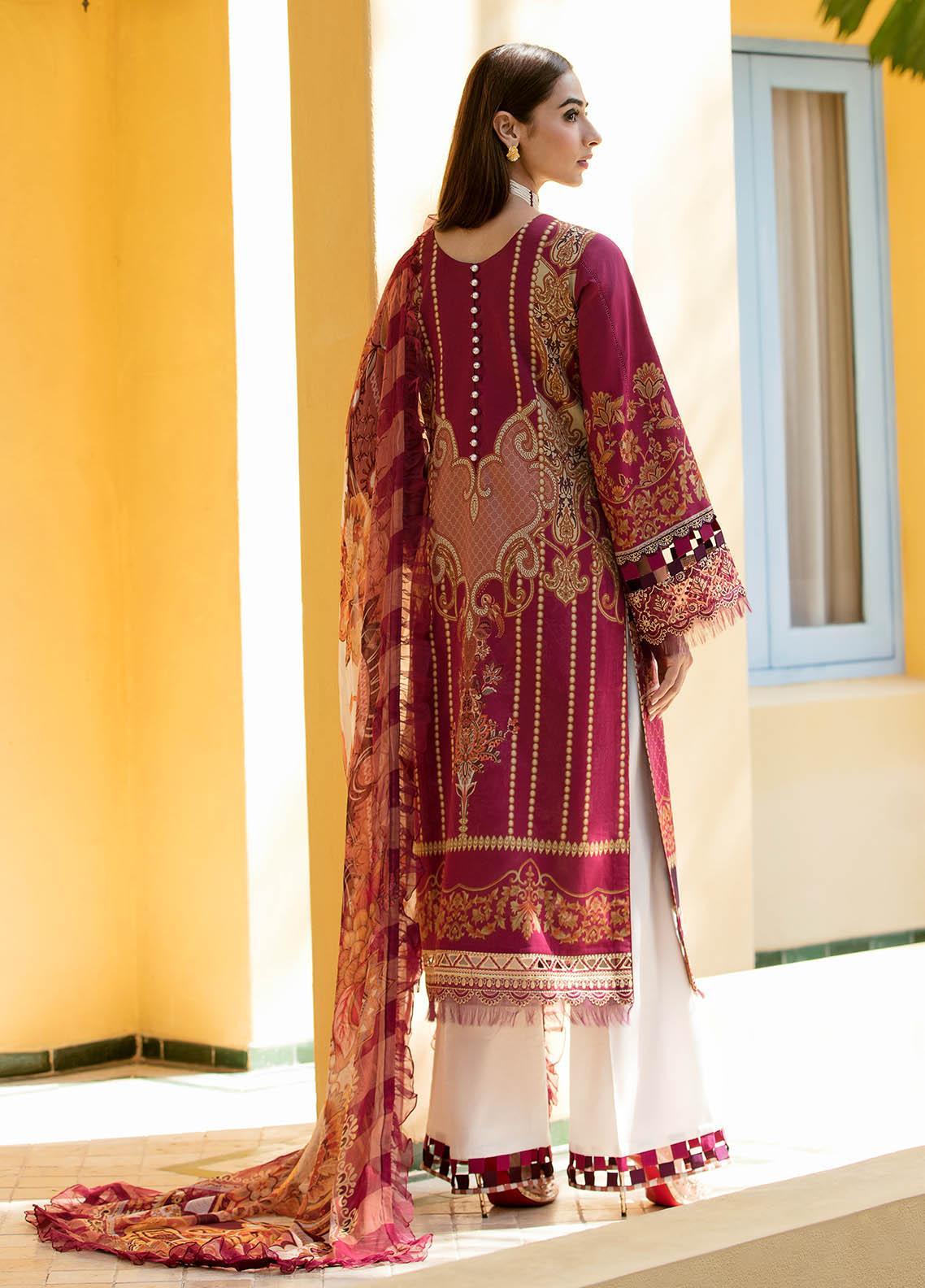 Gulaal Unstitched 3 Piece Embroidered Lawn Vol-01 Suit-05-Taaliah - Image 2