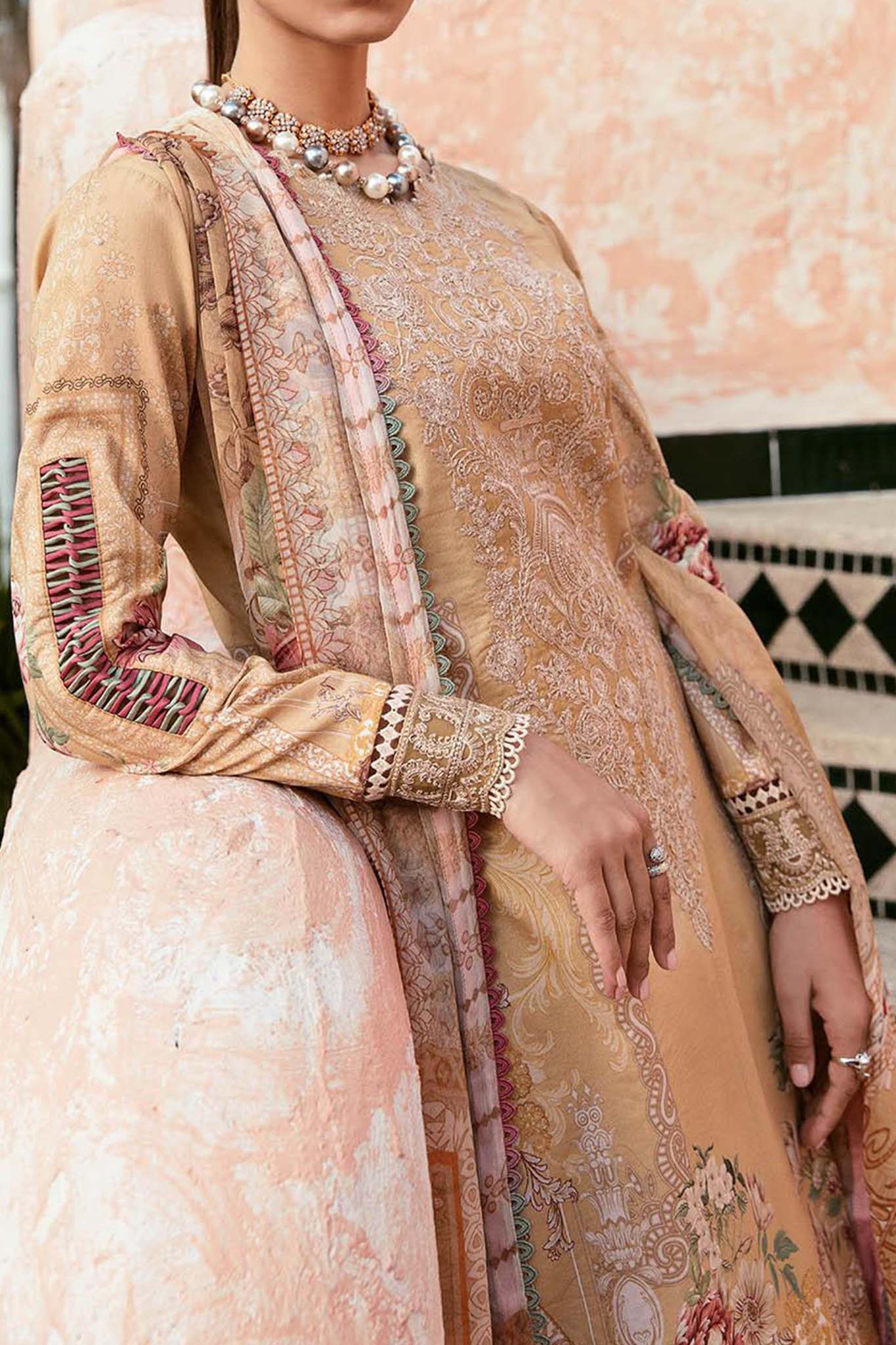 Gulaal Unstitched 3 Piece Embroidered Lawn Vol-01 Suit-08-Ruhab - Image 2
