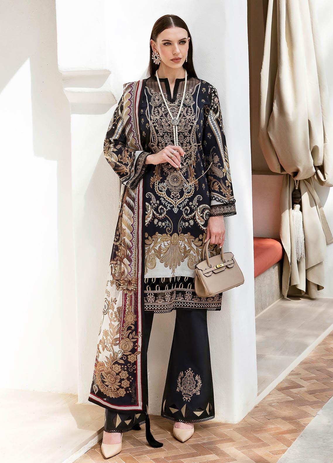 Gulaal Unstitched 3 Piece Embroidered Lawn Vol-01 Suit-09-Naira
