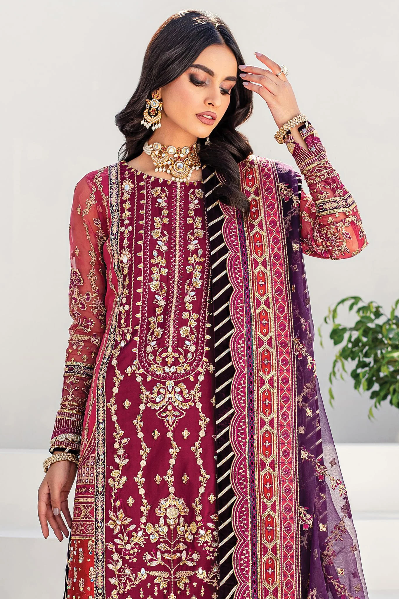 Gulaal Unstitched 3 Piece Embroidered Wedding Suit-08-Rangoli - Image 2