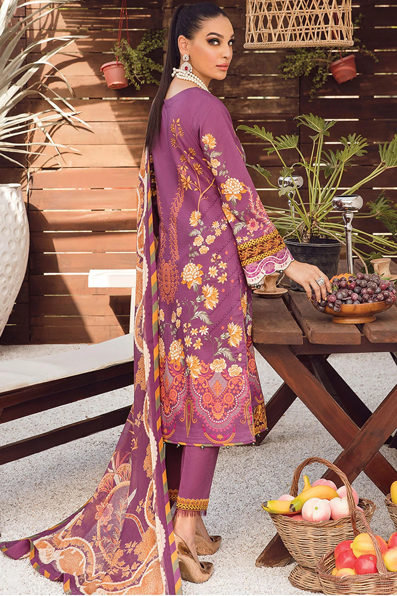 Gulaal Unstitched 3 Piece Festive Lawn Vol-02 Suit-05-Irsia - Image 2