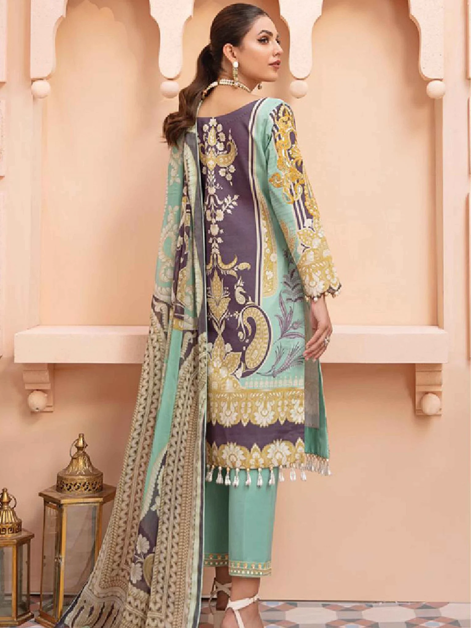Gulaal Unstitched 3 Piece Lawn Vol-02 Suit-GL-08-Fairoz - Image 2