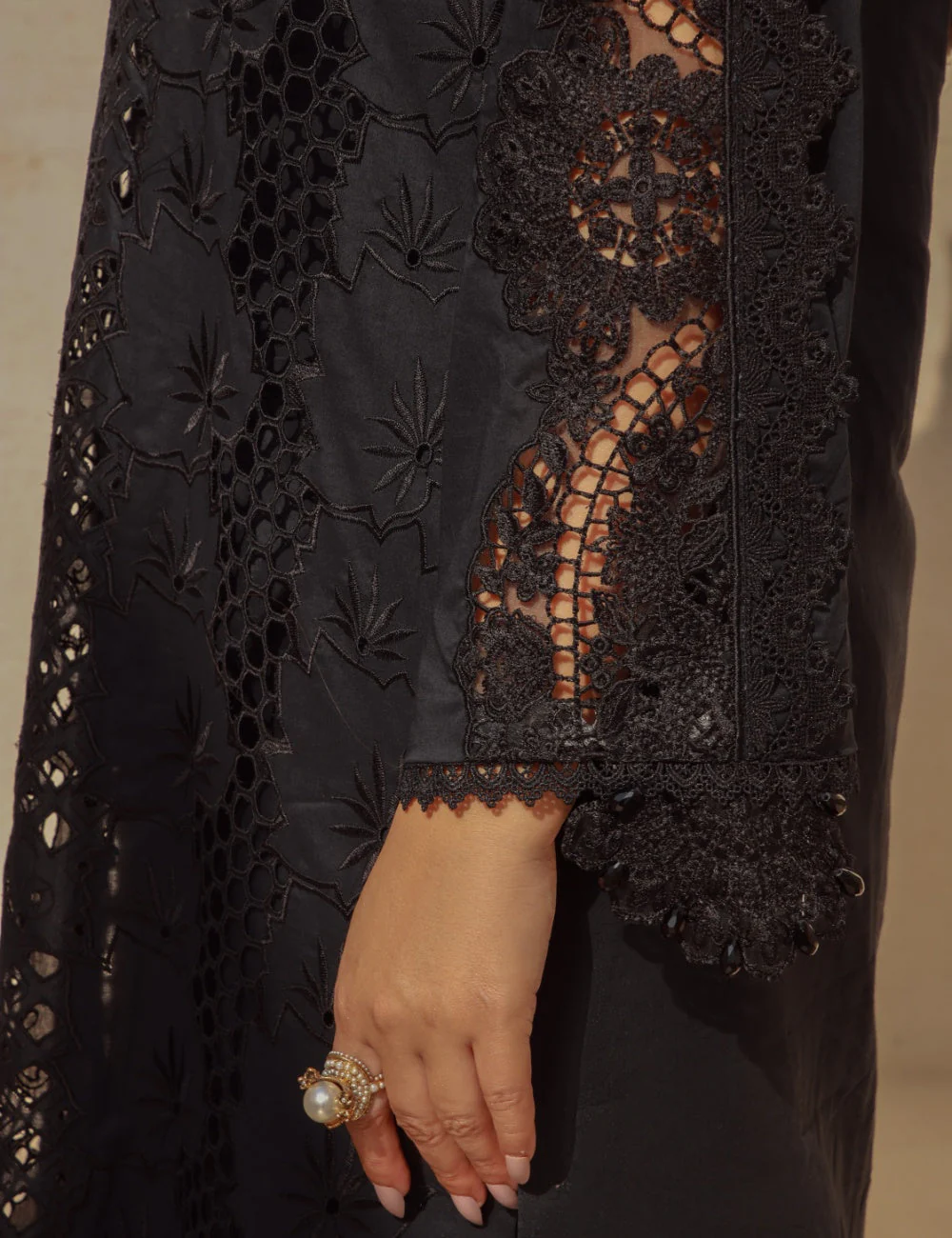 Gulmina Unstitched 3 Piece Luxury Lawn Vol-01 Suit-Black Magic - Image 3