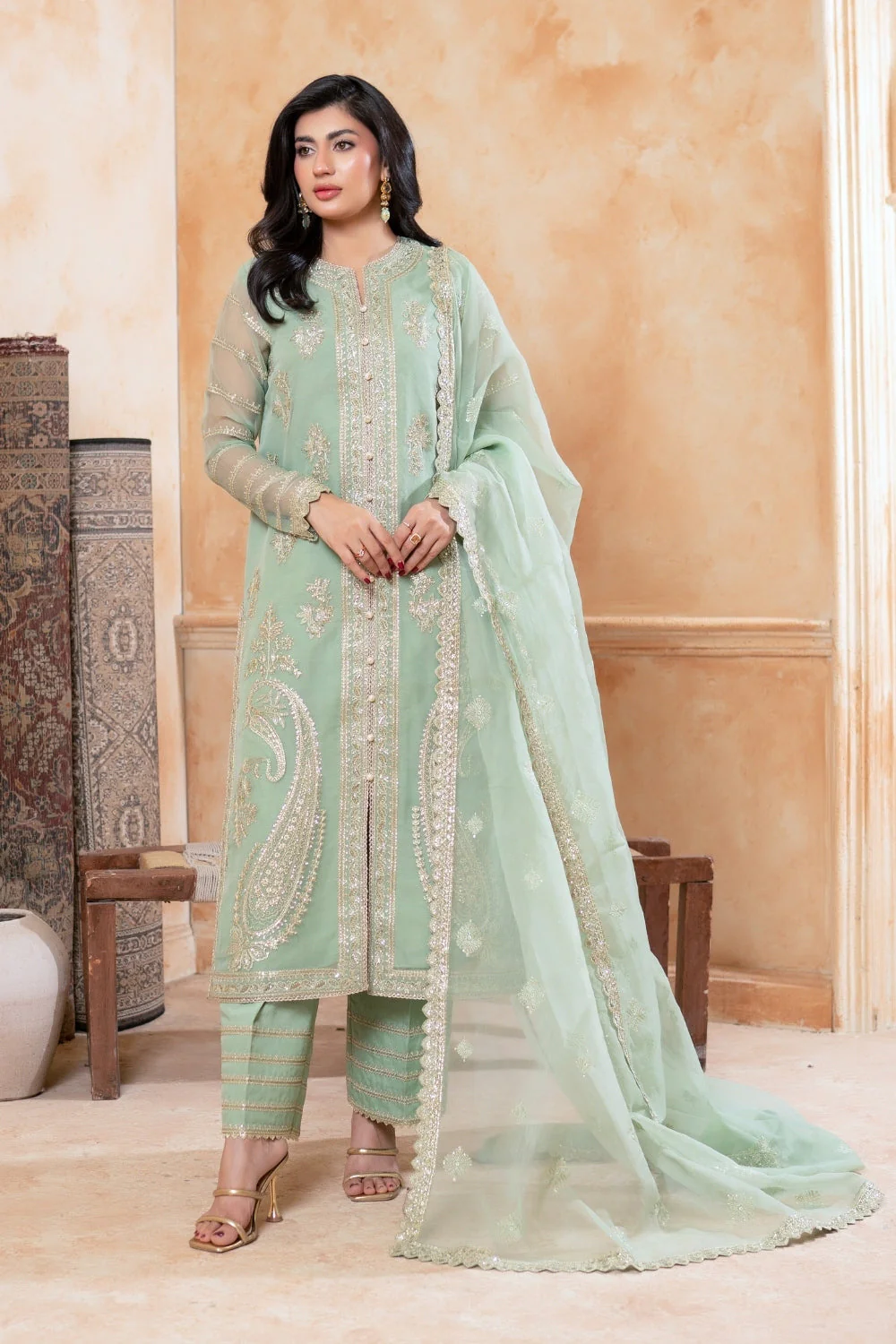 Mastani By Gulmina Stitched 3 Piece Luxury Formals Suit-Malika - Image 5