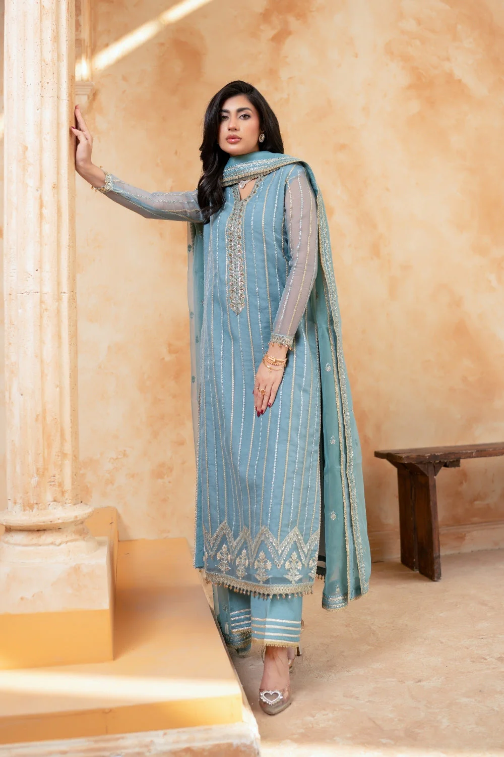 Mastani By Gulmina Stitched 3 Piece Luxury Formals Suit-Zara - Image 5