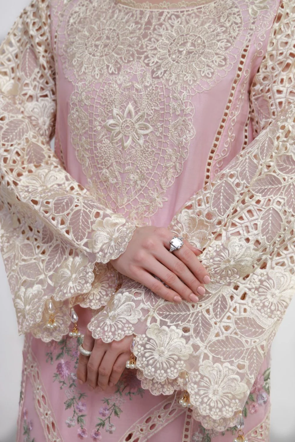 Gulmina Unstitched 3 Piece Luxury Lawn Vol-02 Suit-Pink Scapolite - Image 2