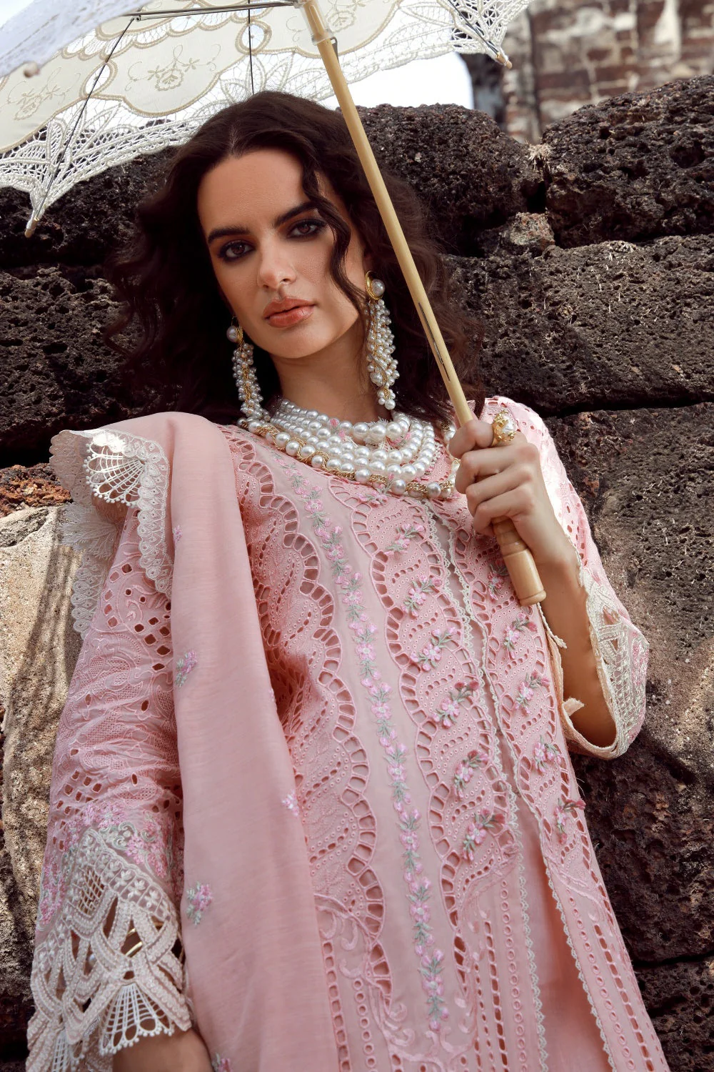 Gulmina Unstitched 3 Piece Luxury Lawn Vol-02 Suit-Rosé Dusk - Image 3
