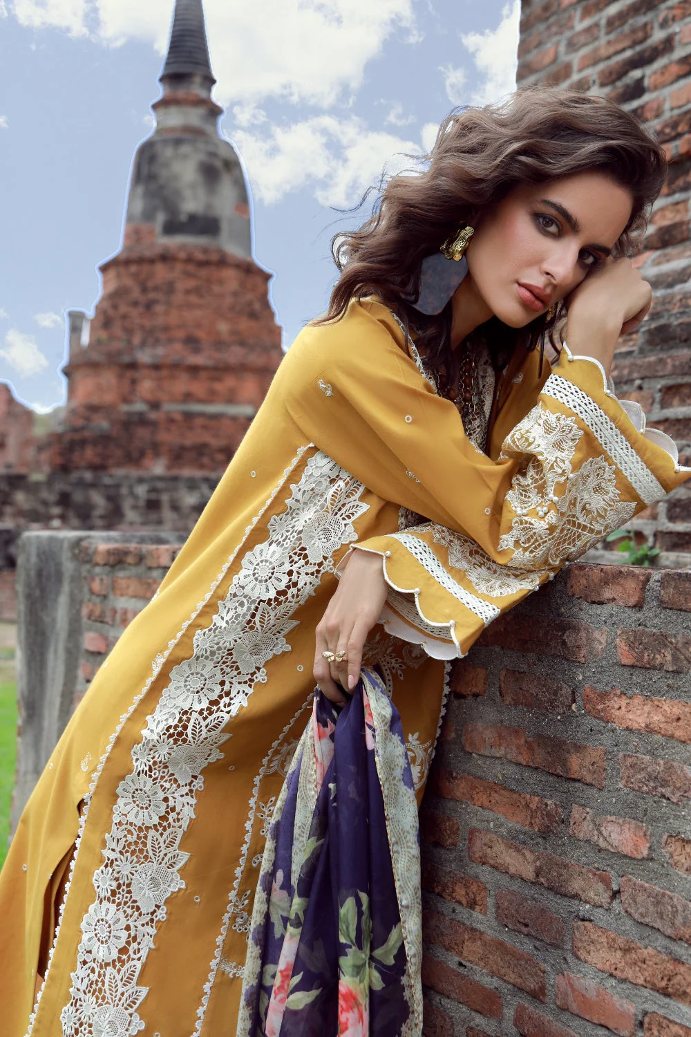 Gulmina Unstitched 3 Piece Luxury Lawn Vol-02 Suit-Topaz Sun - Image 8