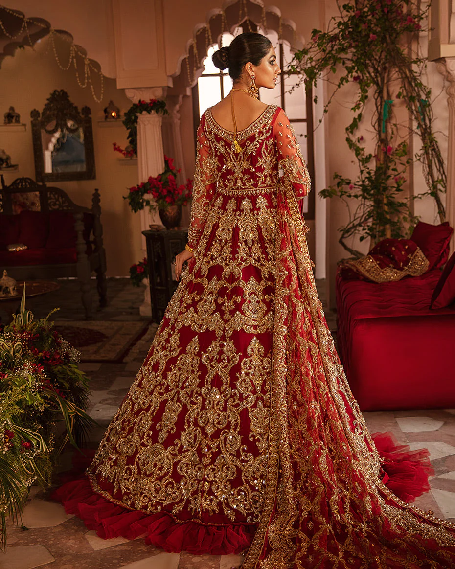 Mehernaaz By Gulaal Unstitched 3 Piece Bridal Couture Suit-Gulrukh B-15 - Image 2