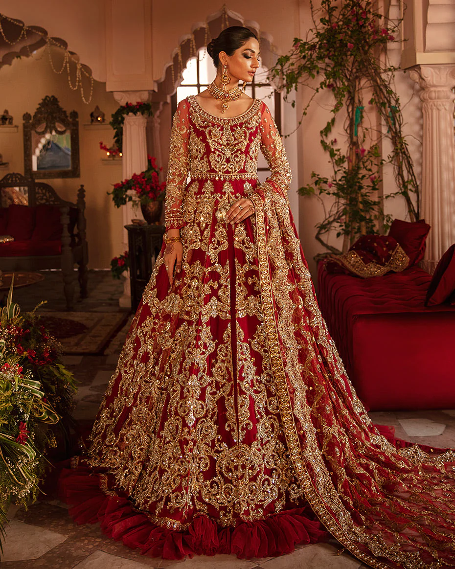 Mehernaaz By Gulaal Unstitched 3 Piece Bridal Couture Suit-Gulrukh B-15 - Image 5