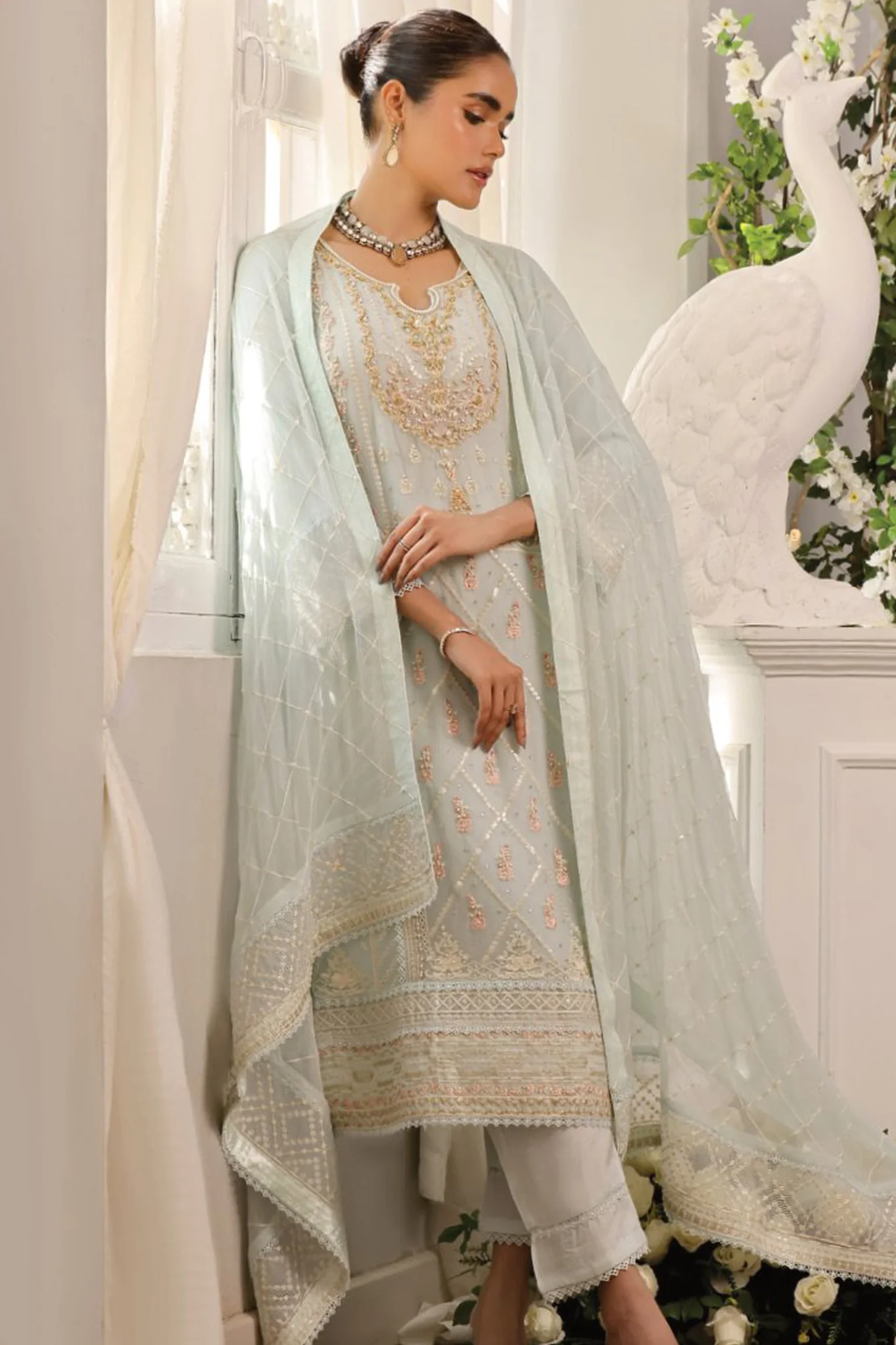 Guzel Jahanara Stitched 3 Piece Festive Formals Chiffon Suit-GC-01 - Image 2