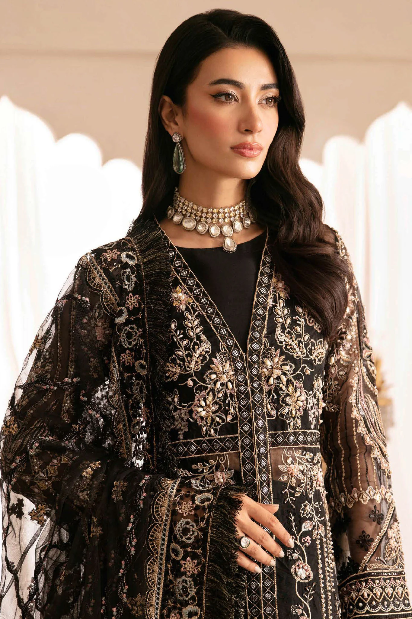 Ramsha Unstitched 3 Piece Wedding Vol-03 Suit-H-306 - Image 3