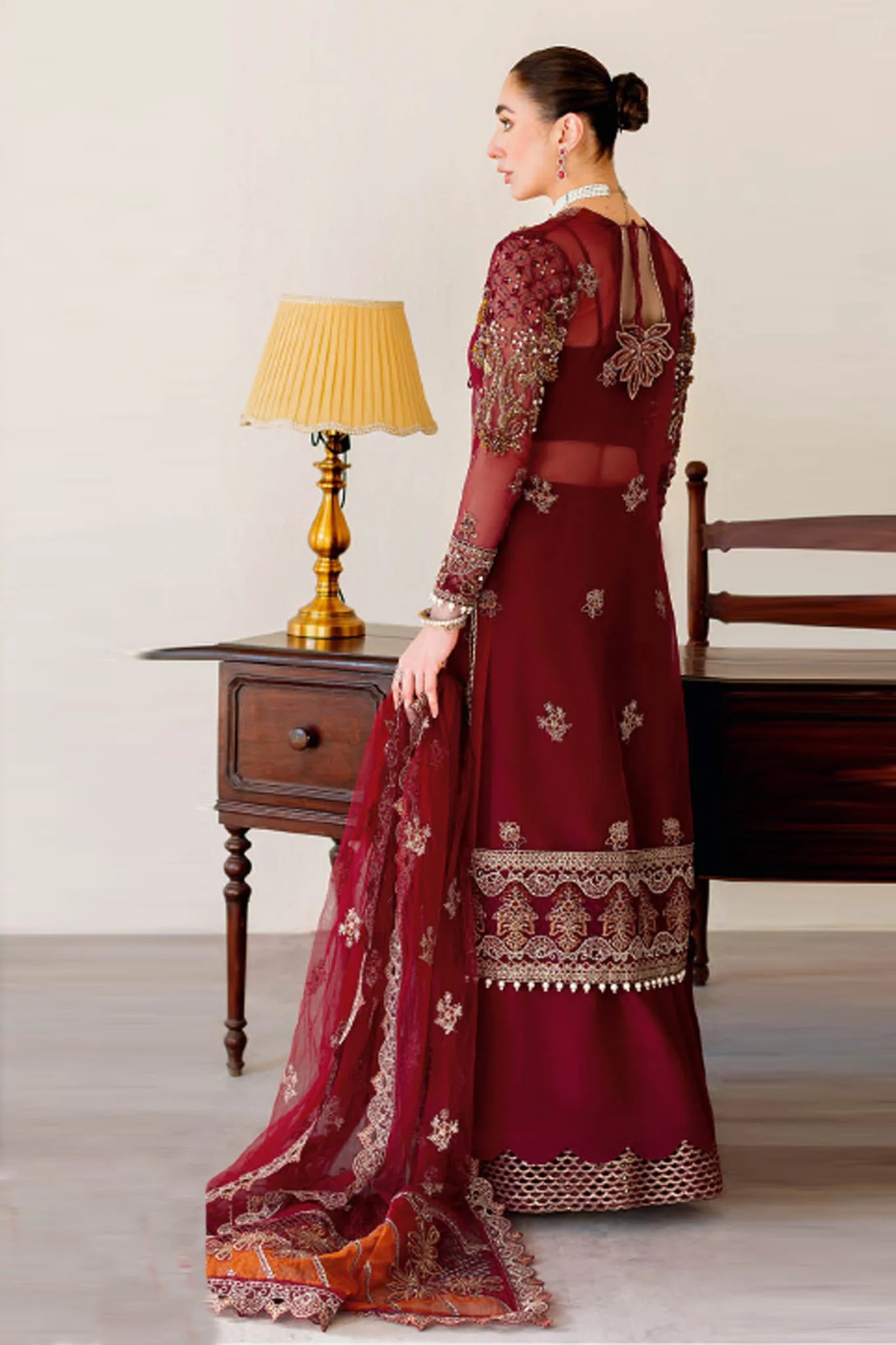 Ramsha Unstitched 3 Piece Luxury Wedding Vol-05 Suit-H-504 - Image 3