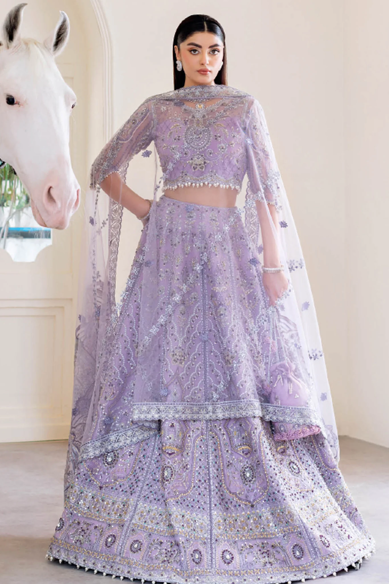 Ramsha Unstitched 3 Piece Luxury Wedding Vol-05 Suit-H-505 - Image 4