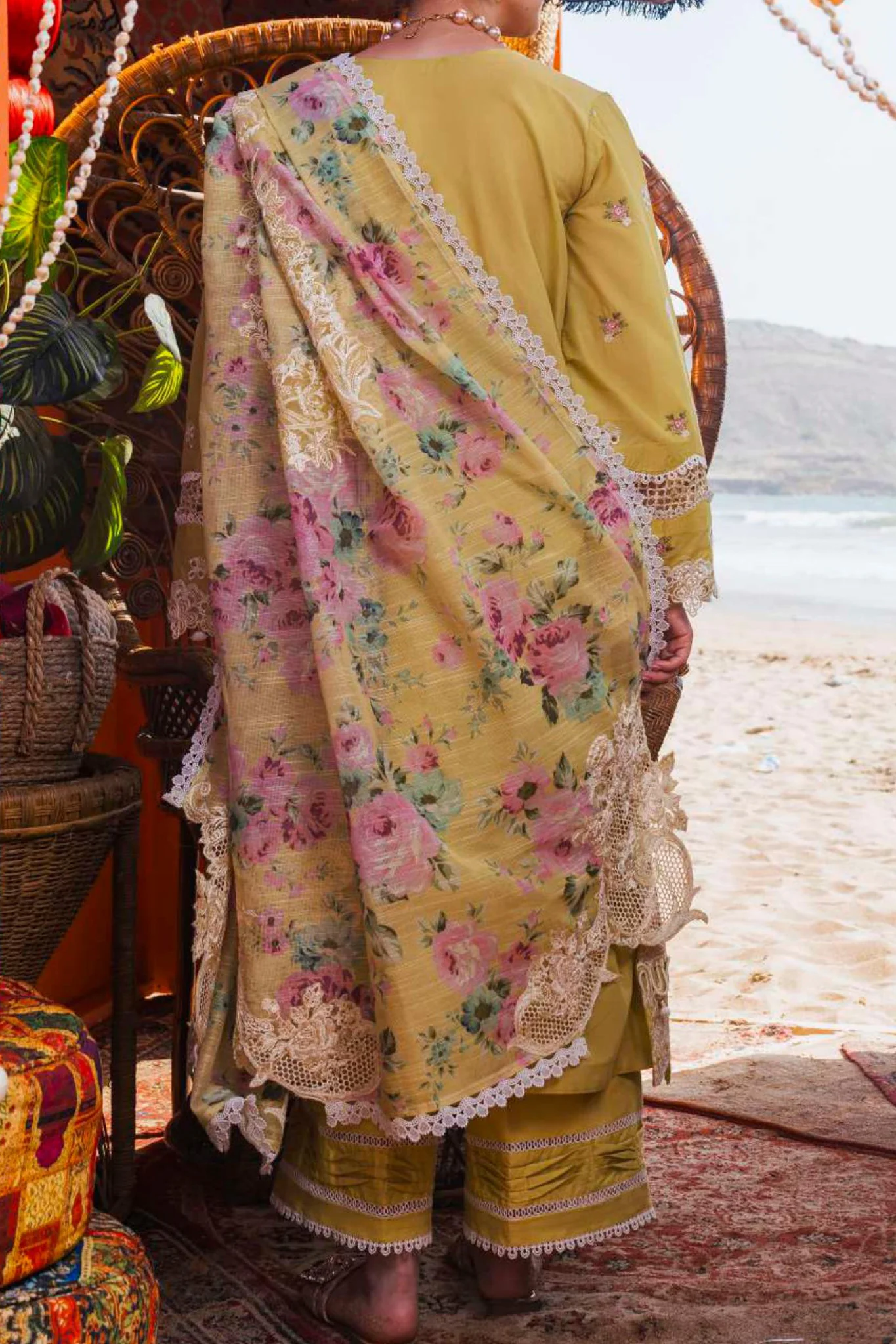 Hai Kuch By Elaf Unstitched 3 Piece Festive Emb Lawn Suit-EHK-02-B-Nargis - Image 4