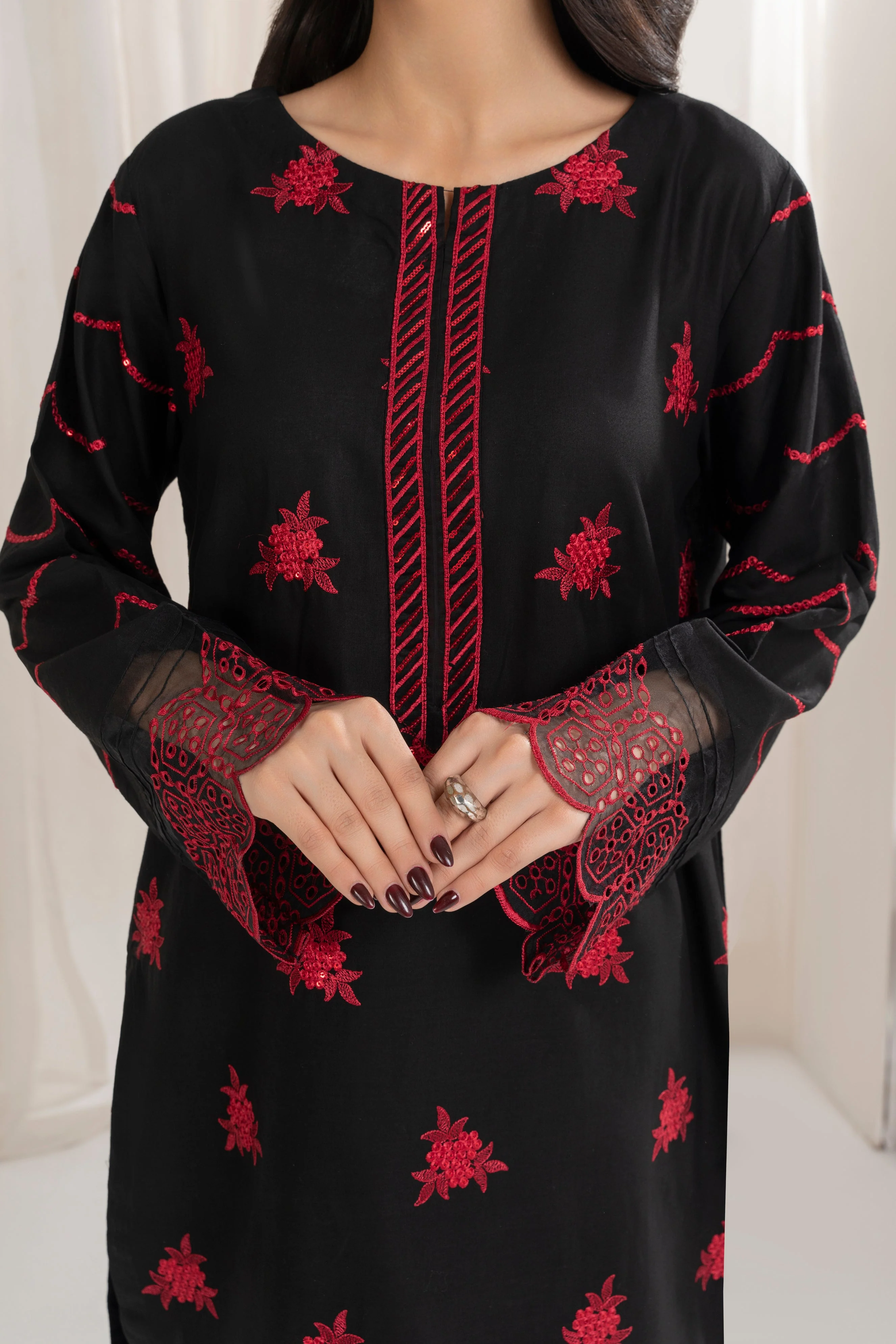 Zoya Zafar Stitched 2 Piece Cotton Suit-Haseens Libas - Image 3