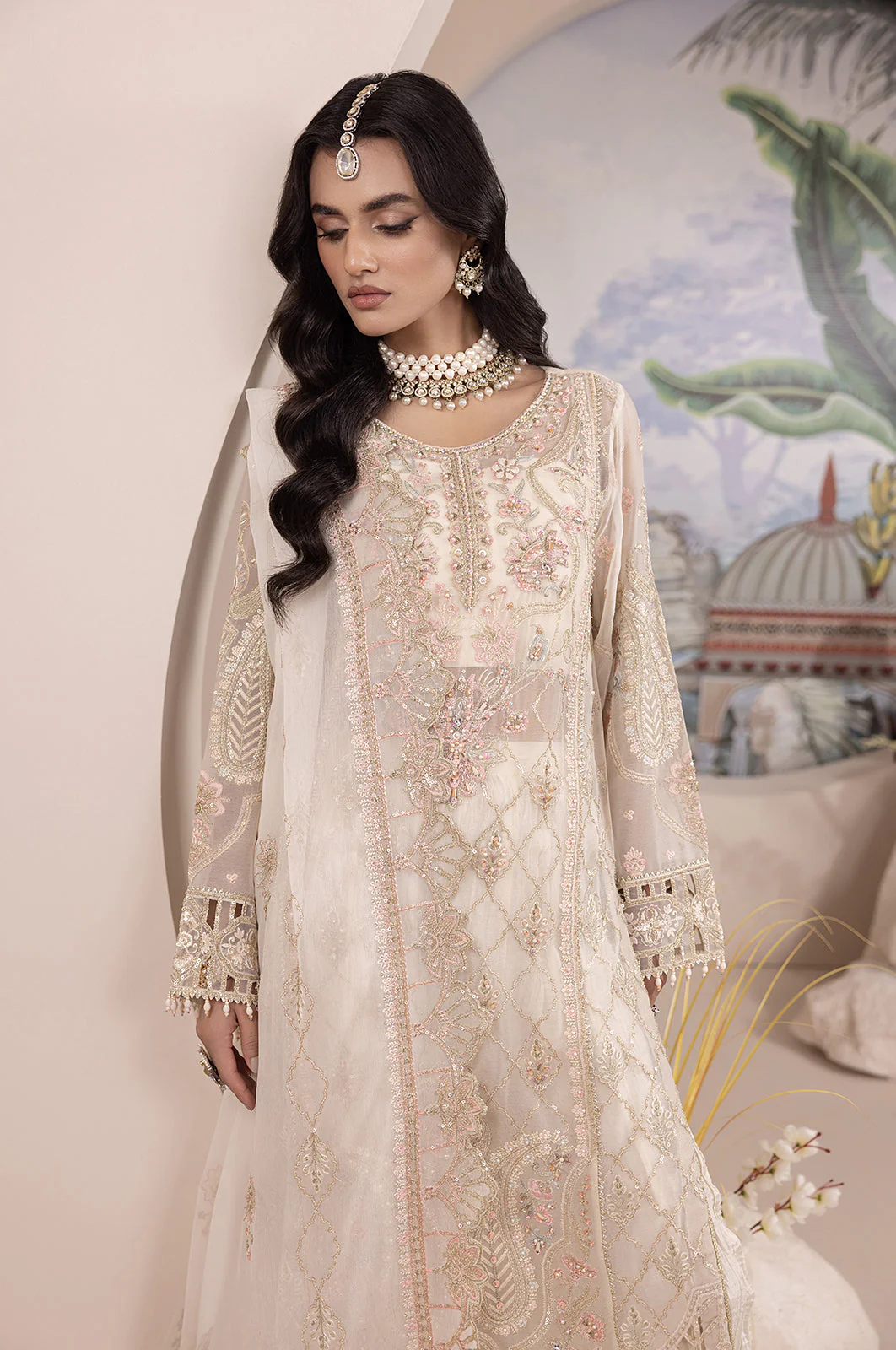 Aaraish By Diara Couture Stitched 3 Piece Formals Suit HAYA-SF-15-Off White - Image 5