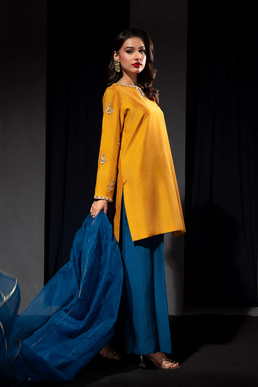 Zelina By Meeral Stitched 3 Piece Formals Suit-HE-002 - Image 7