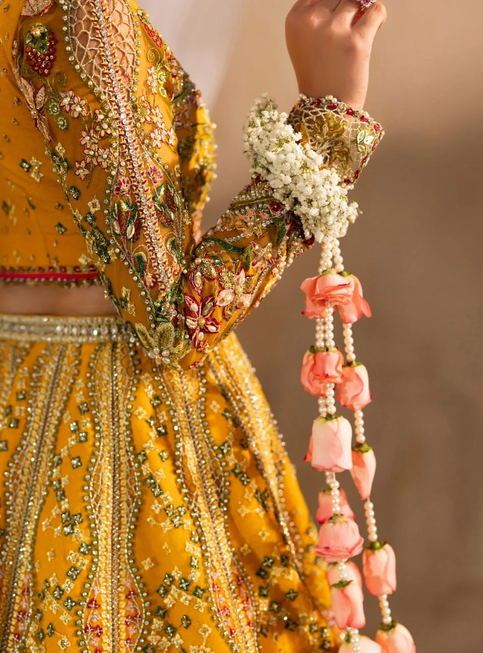 Anayra Amal - Henna - Yellow Lehenga Choli Bridal - Image 5