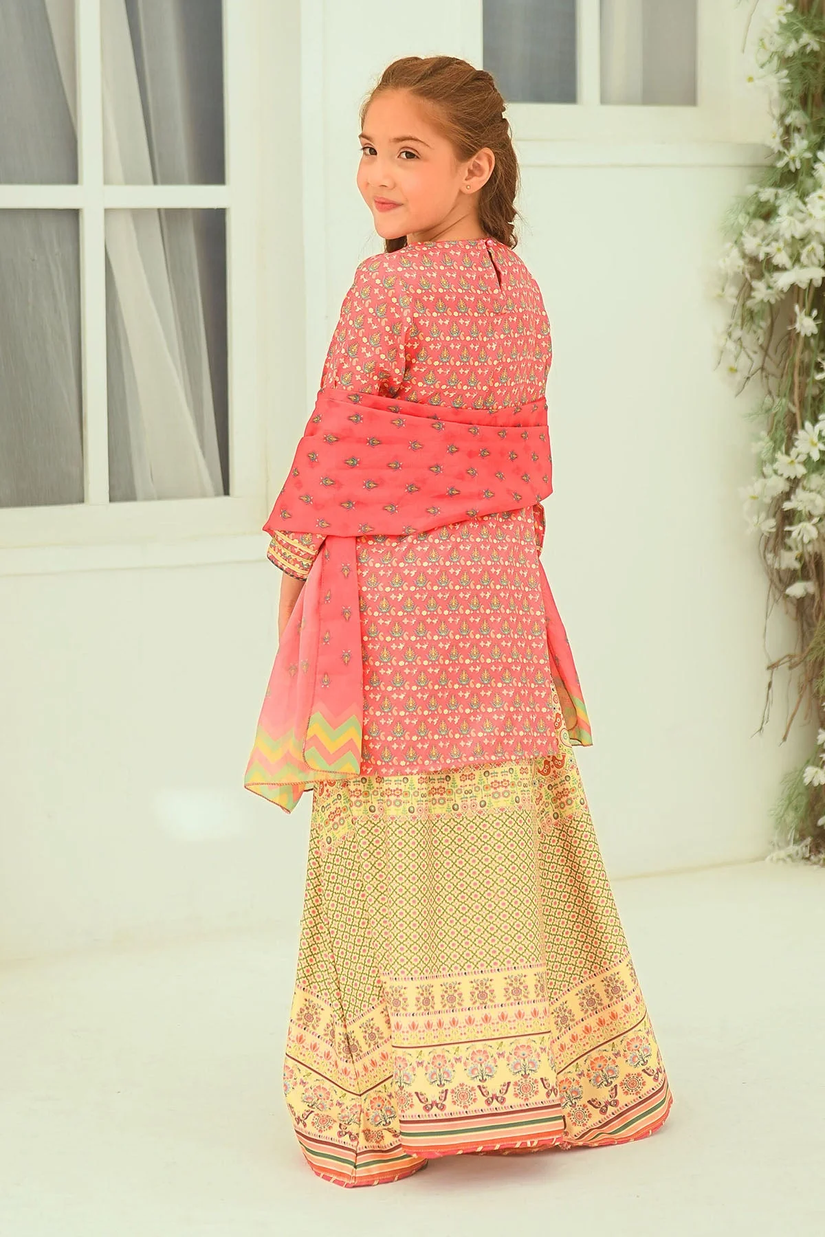 Ochre Clothing Herringbone Digital Printed 3 Pc Suit-INDP-17 - Image 5