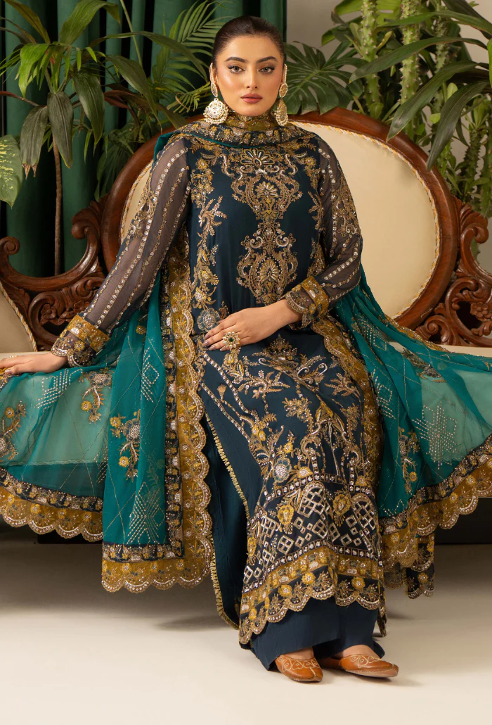 House Of Chiffon By Humdum Unstitched 3 Piece Luxury Formals Suit-D04 - Image 4
