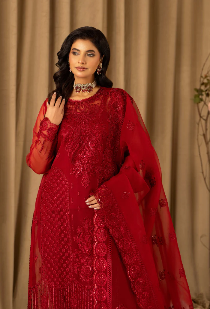 House Of Chiffon By Humdum Unstitched 3 Piece Luxury Formals Suit-D13 - Image 3