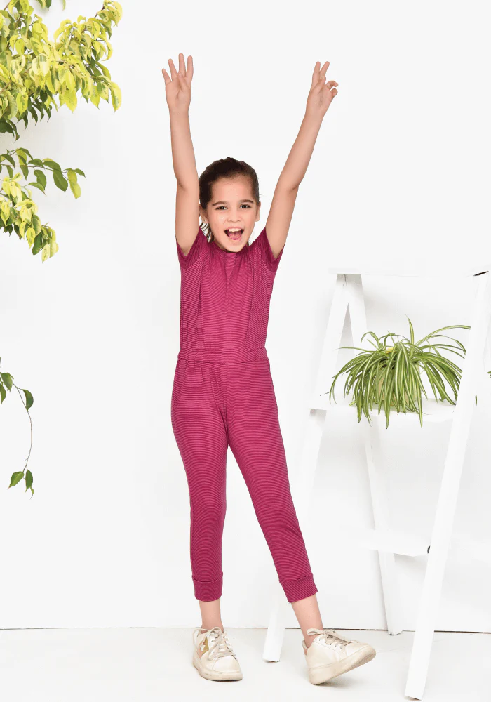 Ochre Clothing Hot Pink Girls Jumpsuit - Image 3