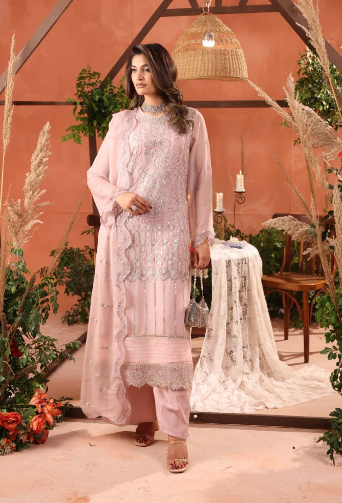 Heer By Humdum Stitched 3 Piece Formals Vol-02 Suit-D08 - Image 2