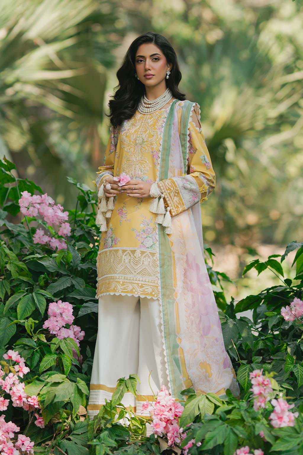 Nature Whispers By Meeral Unstitched 3 Piece Lawn Suit-HUSNA - Image 5