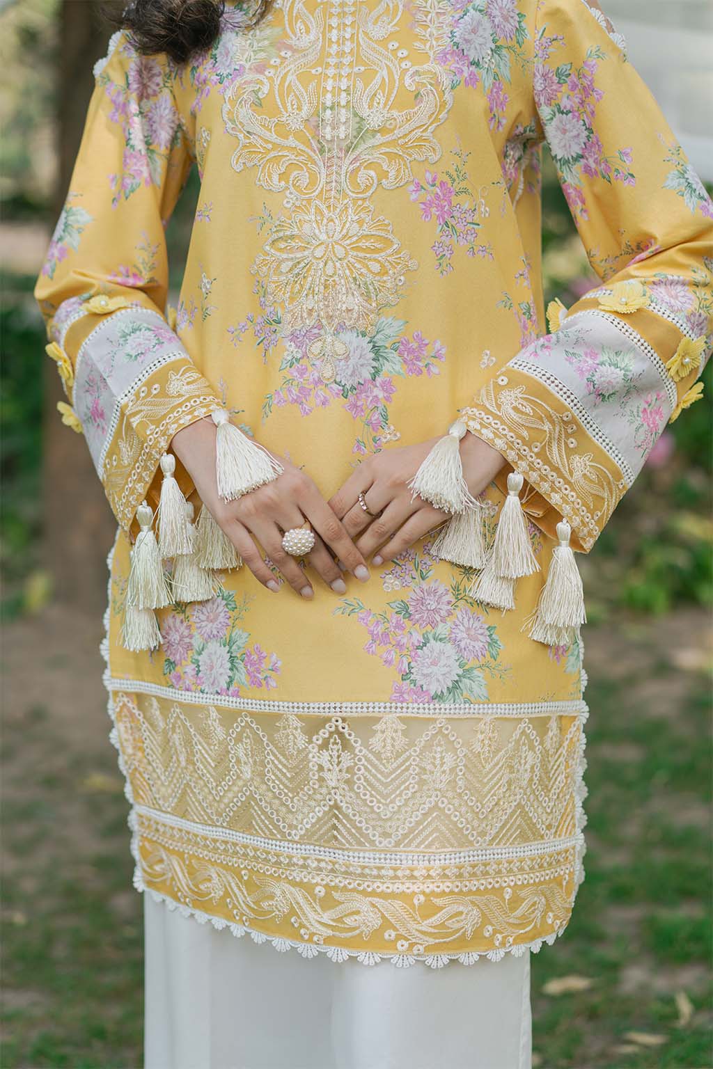 Nature Whispers By Meeral Unstitched 3 Piece Lawn Suit-HUSNA - Image 7