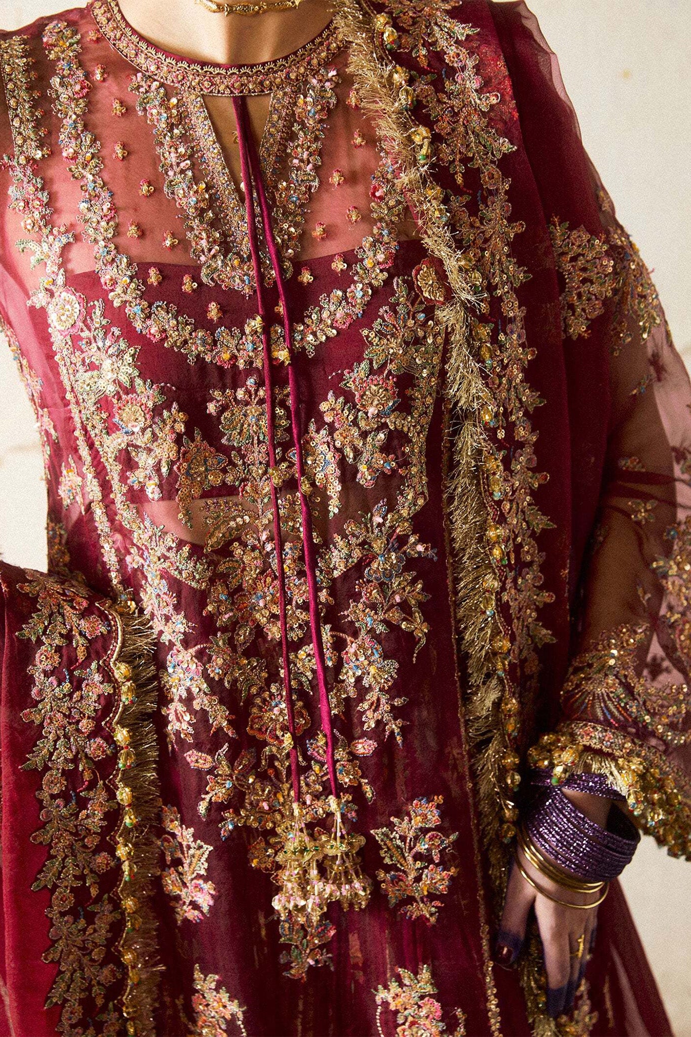 Hussain Rehar Unstitched 3 Piece Festive Formals Suit-Aabni - Image 4