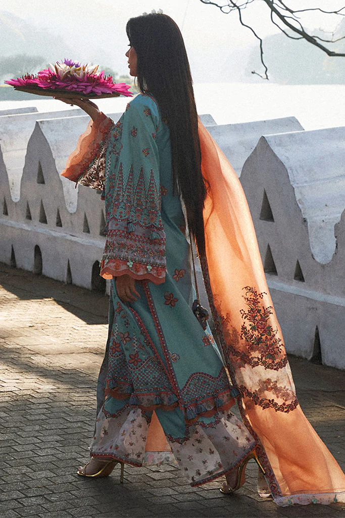 Hussain Rehar Unstitched 3 Piece Luxury Lawn Suit-Malibu - Image 3