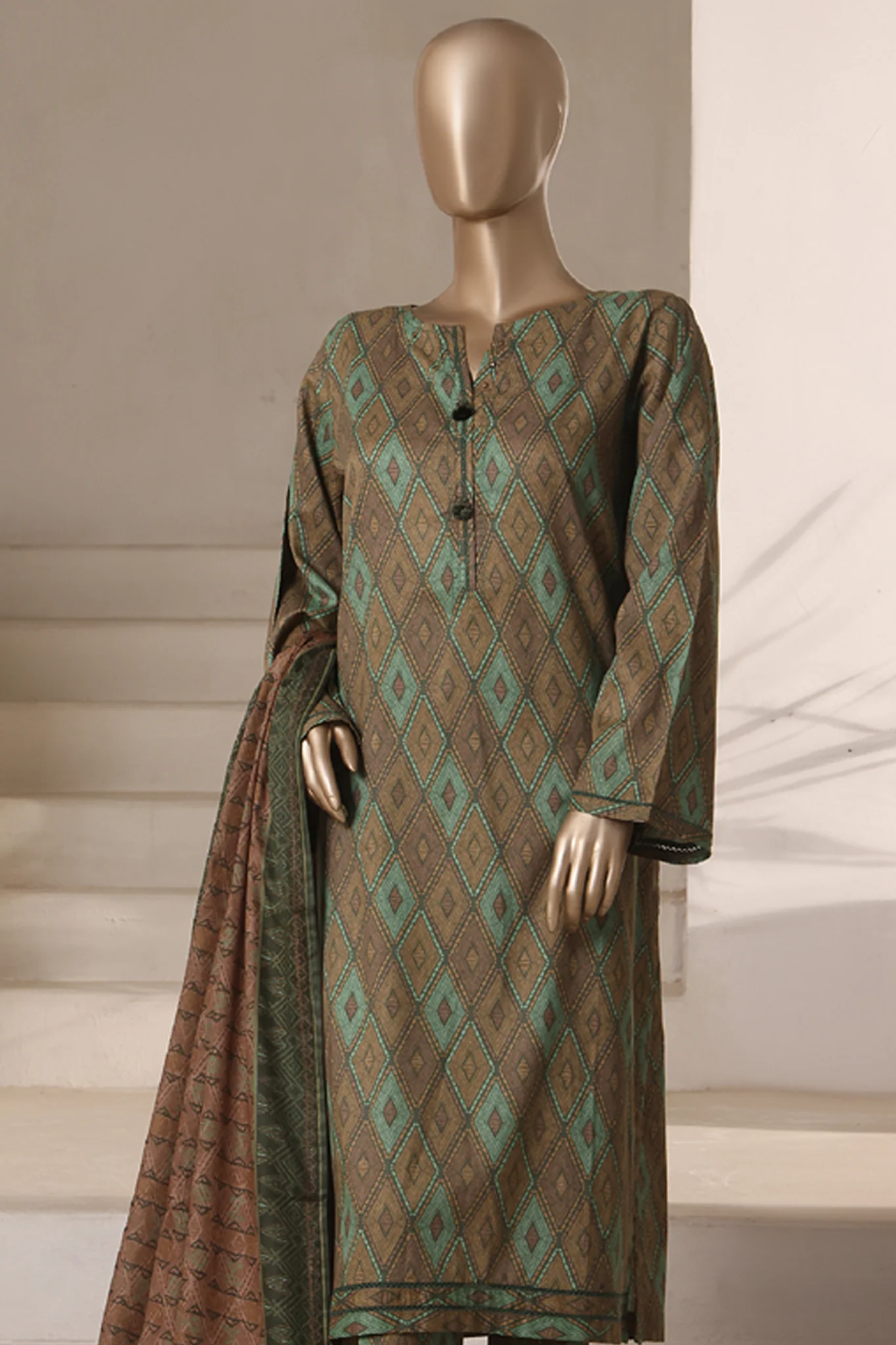 Rozaana by Hz Stitched 3 Piece Cambric Suit-CAP-3P-801 - Image 2