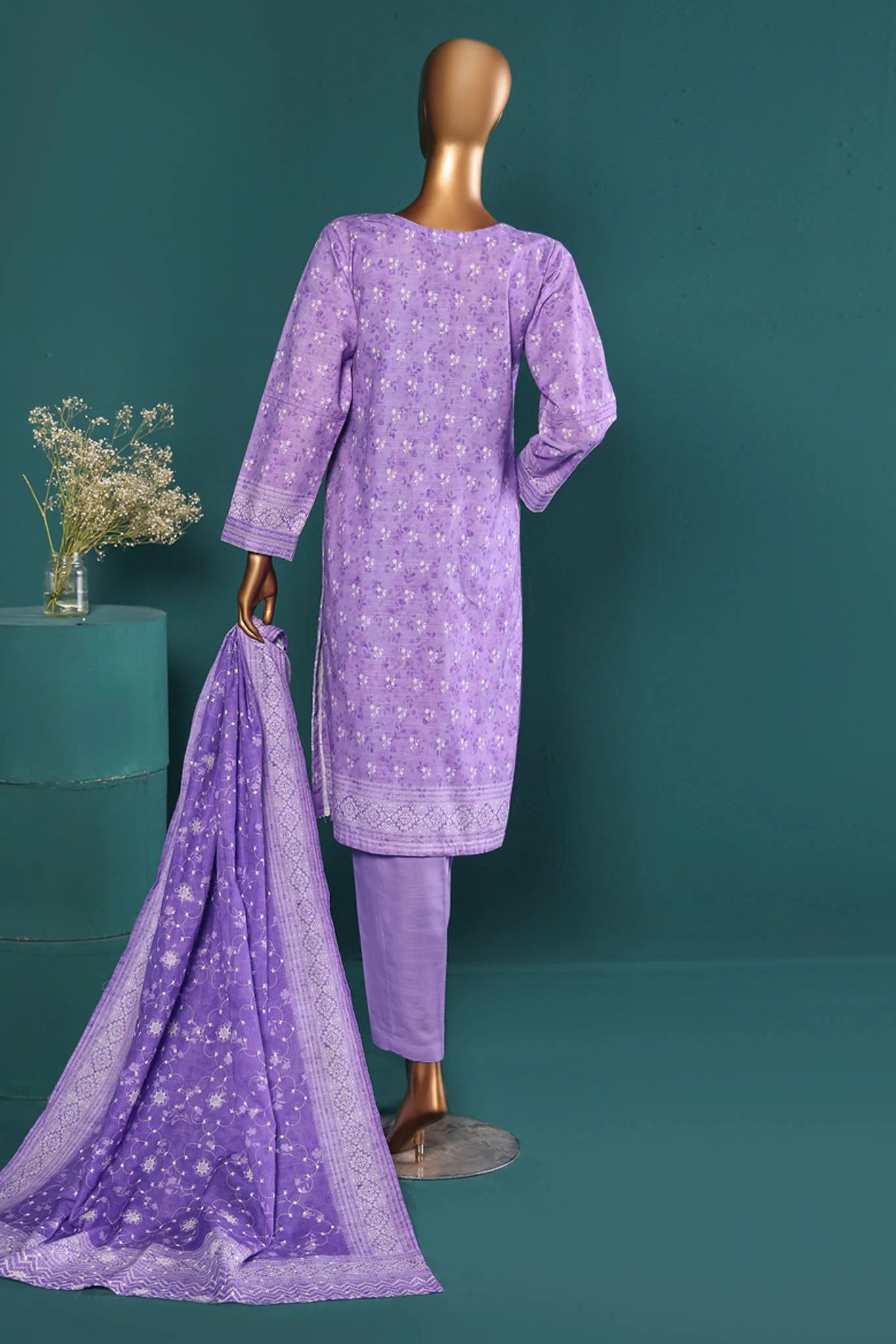 HZ Stitched 3 Piece Emb Chikankari Khaddar Suit-KE-920 - Image 3