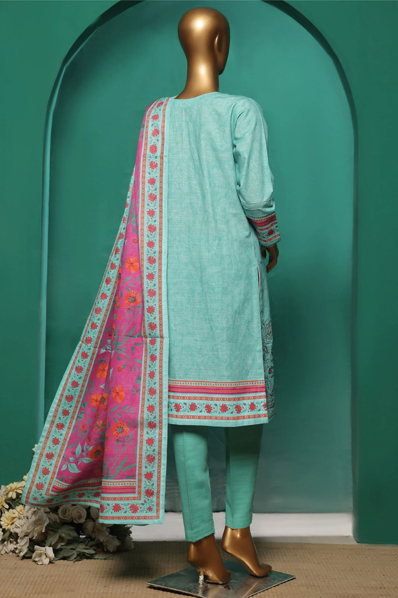 HZ Stitched 3 Piece Emb Khaddar Vol-03 Suit-KE-927 - Image 2